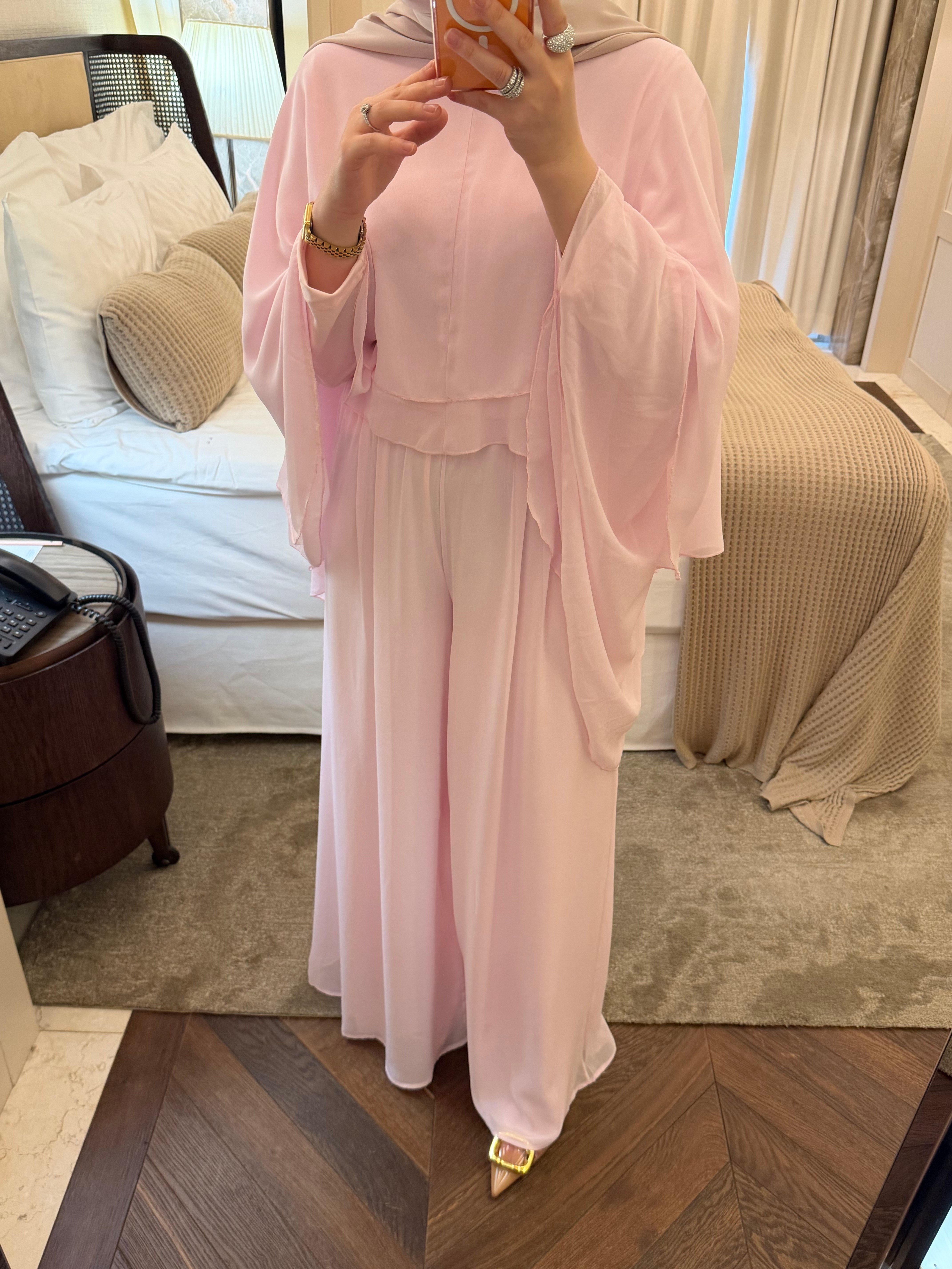 VİSTA PREMIUM ŞİFON TAKIM SOFT PEMBE 