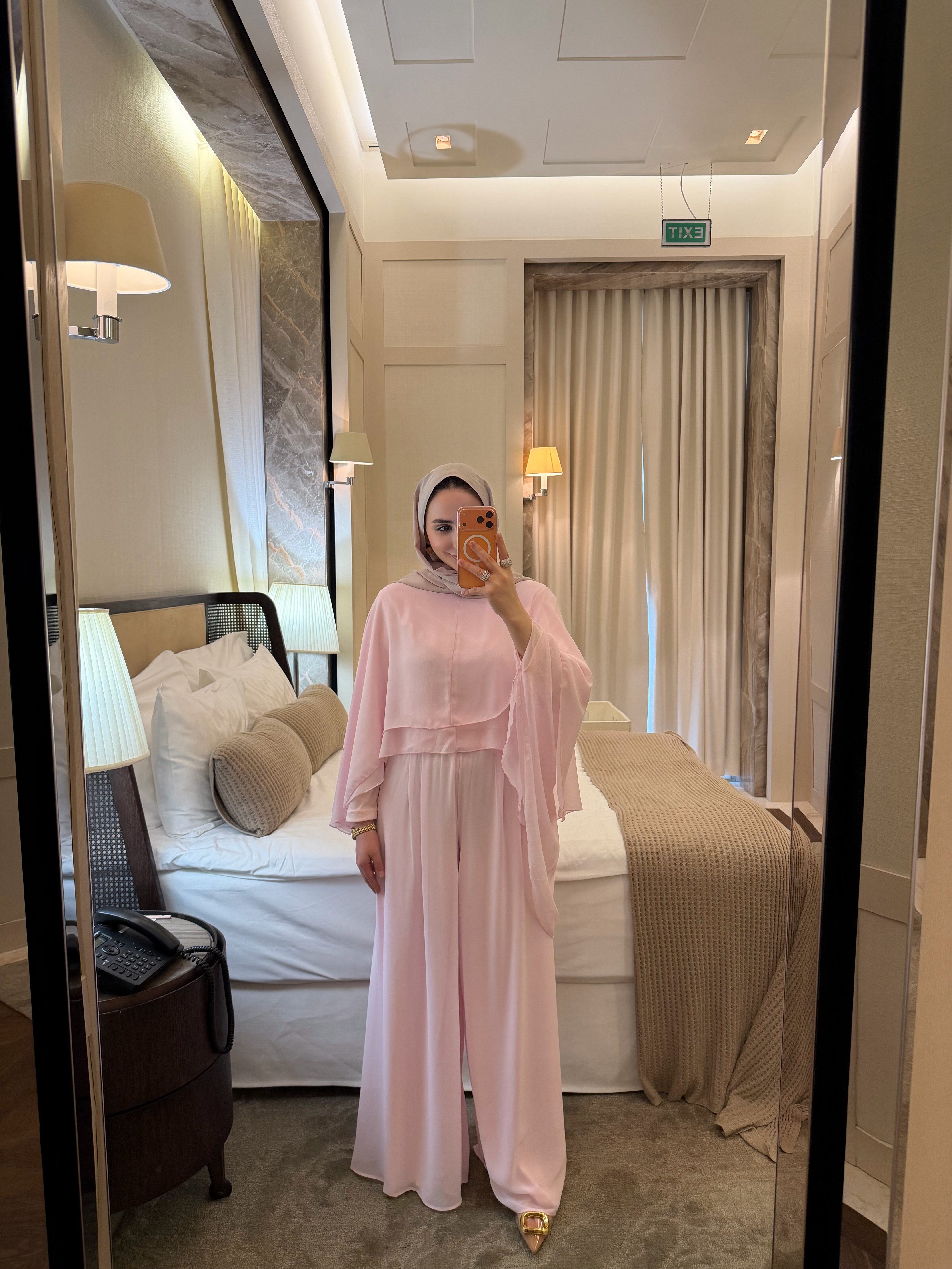VİSTA PREMIUM ŞİFON TAKIM SOFT PEMBE 