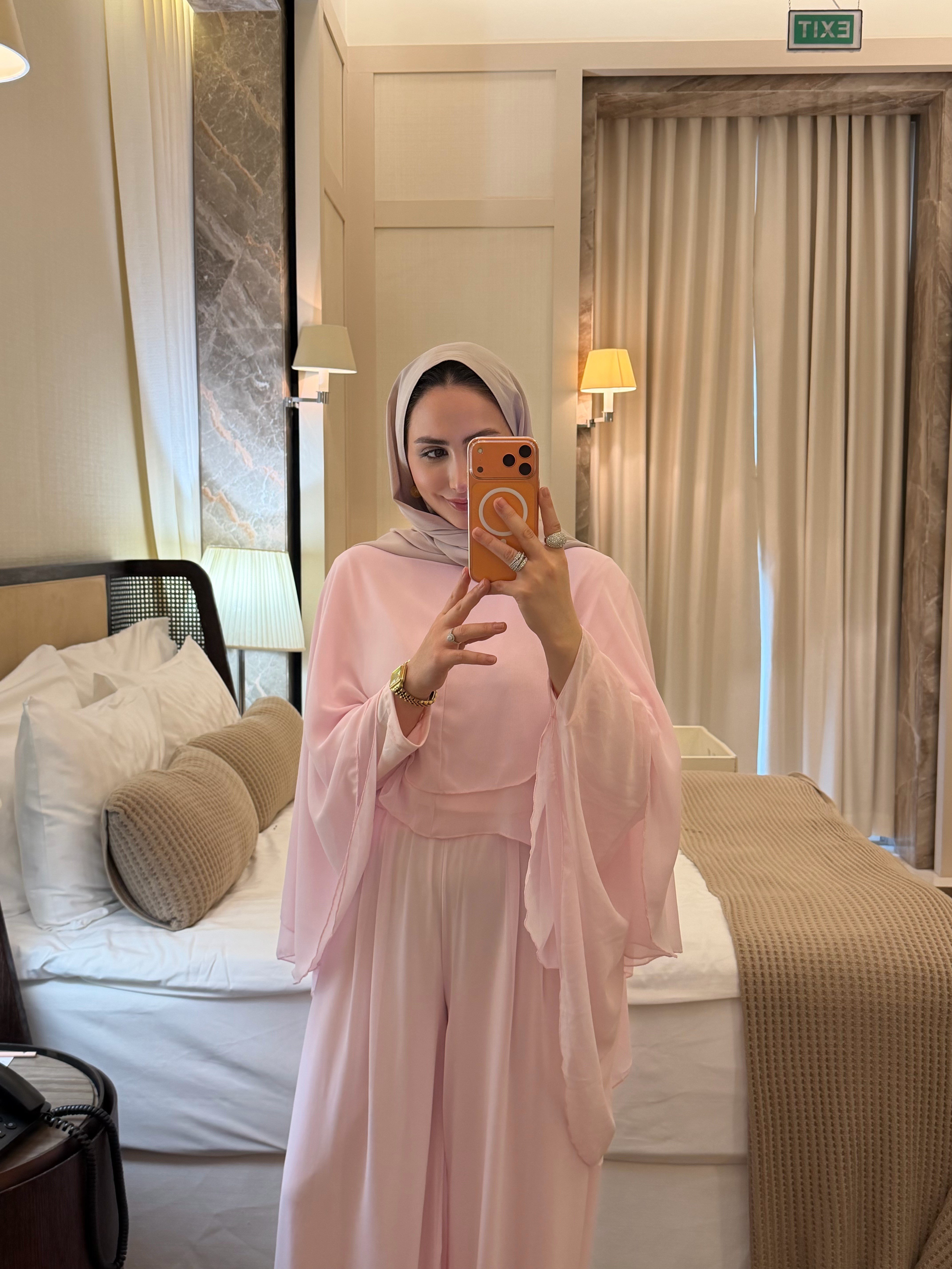 VİSTA PREMIUM ŞİFON TAKIM SOFT PEMBE 