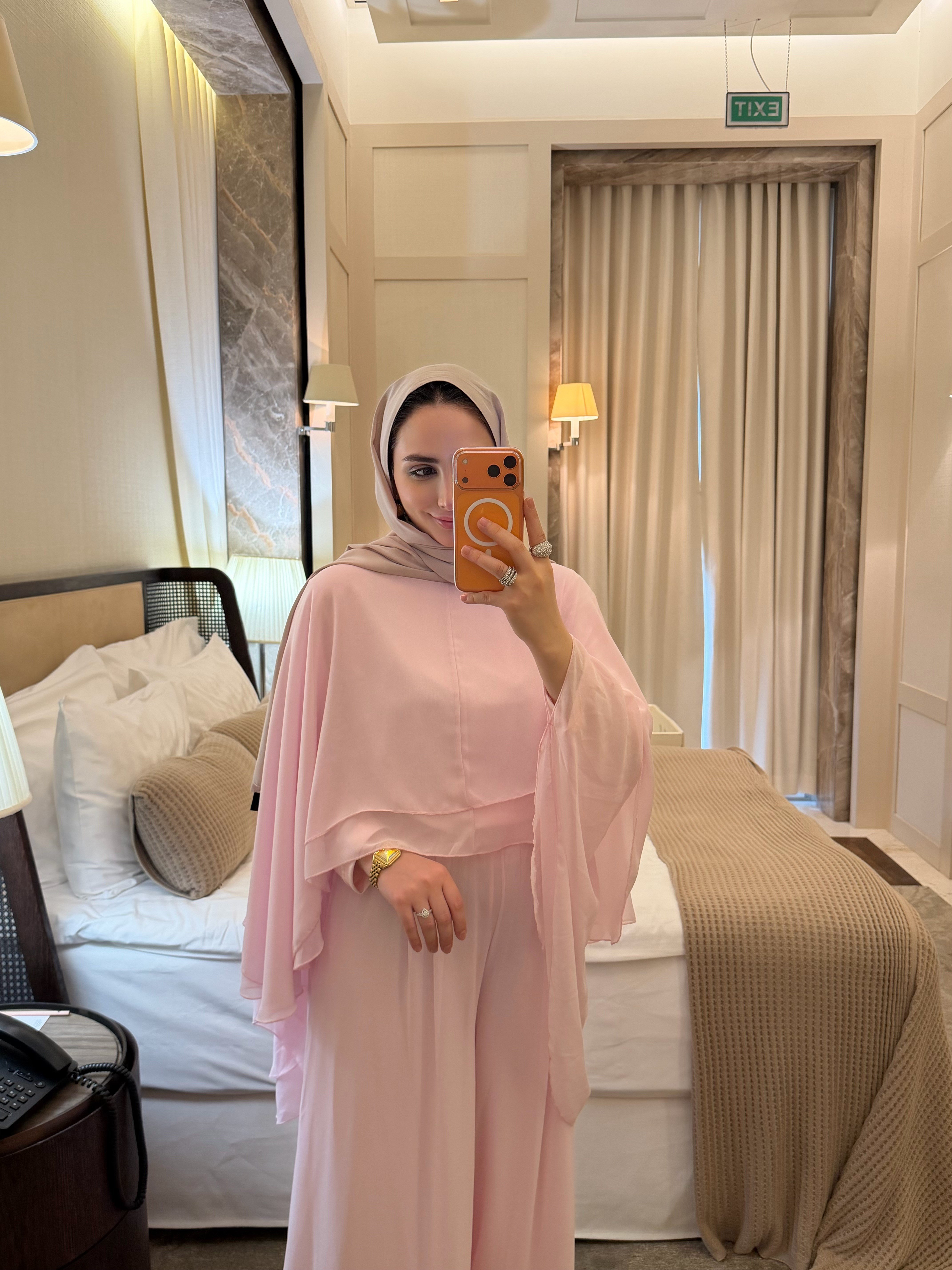 VİSTA PREMIUM ŞİFON TAKIM SOFT PEMBE 
