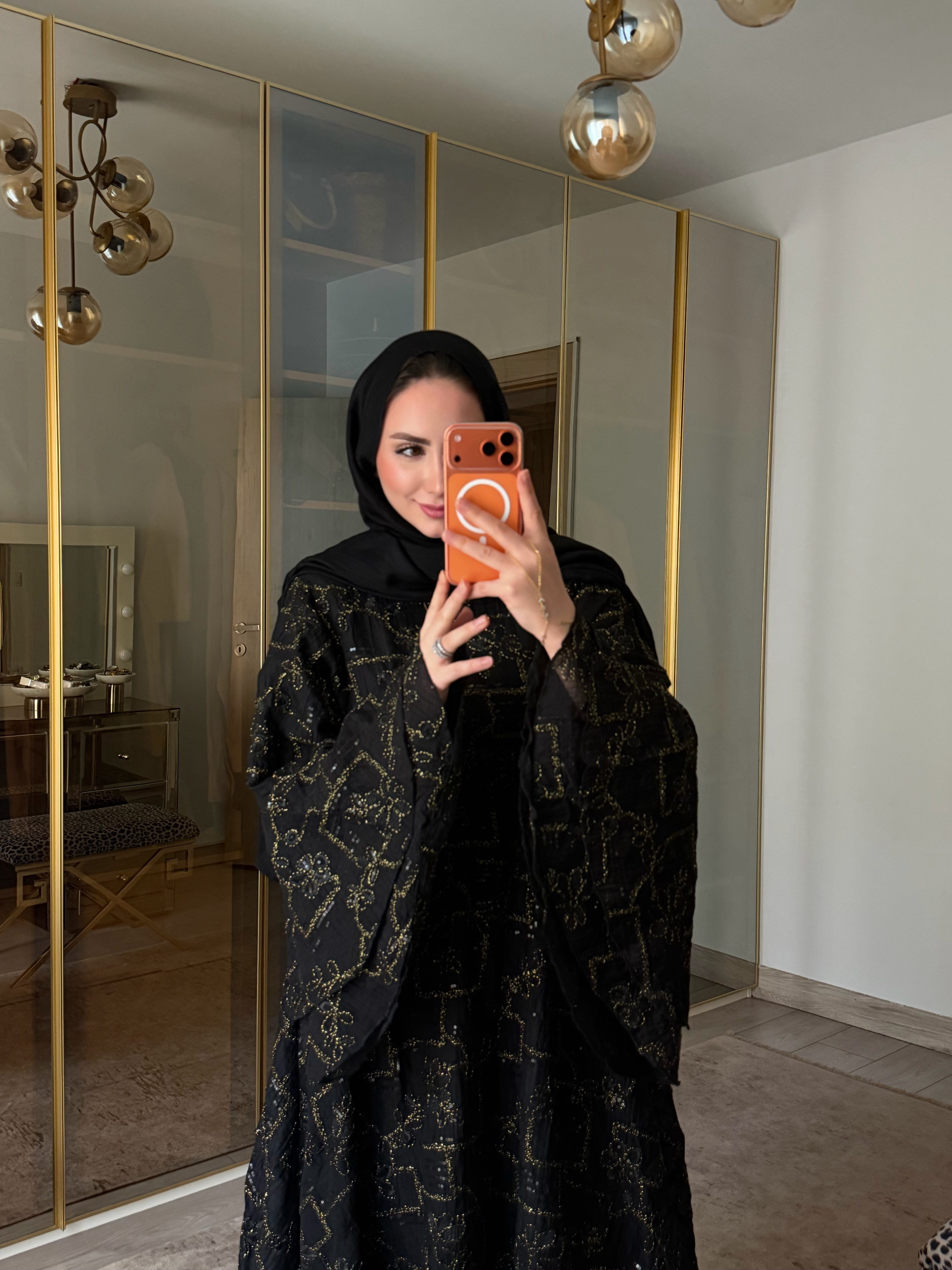 ZERDA TASARIM BRODE ELBİSE SİYAH