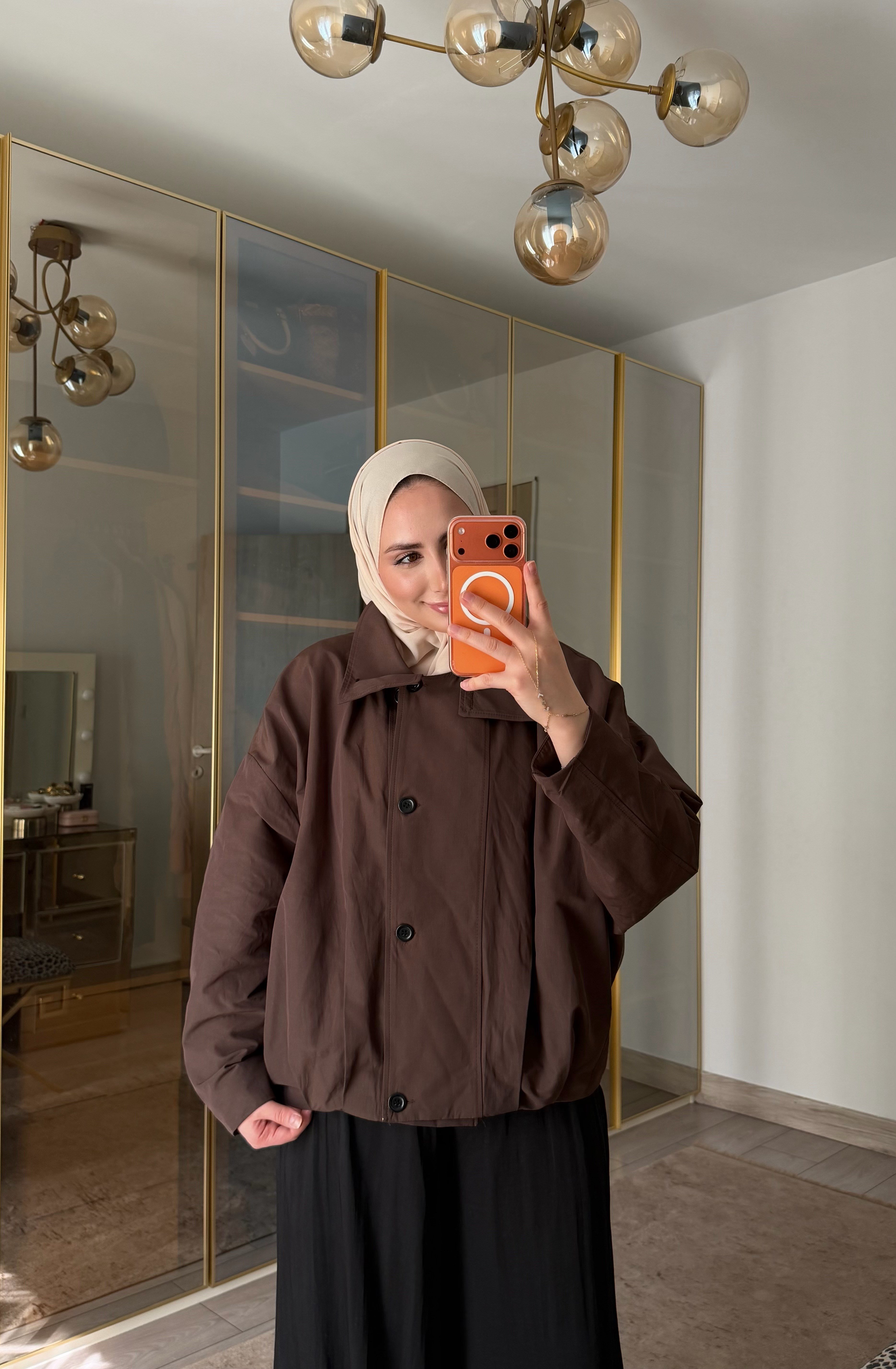 ZR MODEL BOMBER TRENÇ CEKET KAHVERENGİ