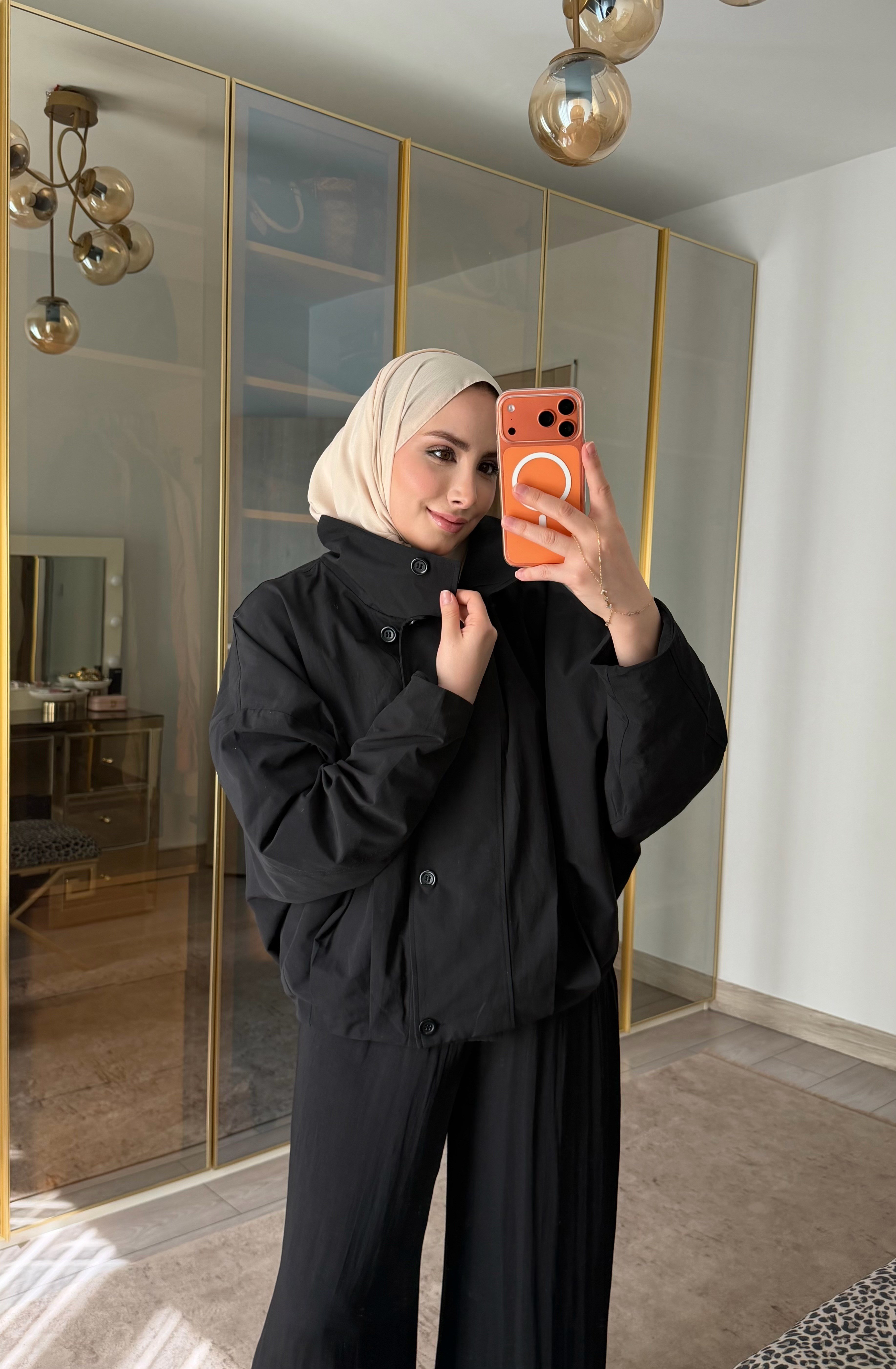 ZR MODEL BOMBER TRENÇ CEKET SİYAH