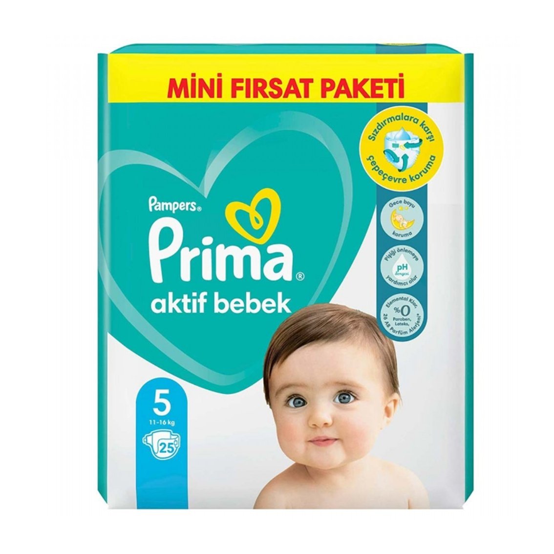 Aktif Bebek 5 Beden Bebek Bezi 25'li Standart Paket