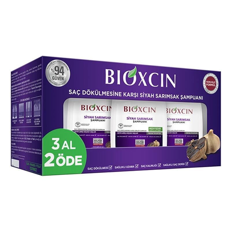 Bioxcin Saç Dökülmesine Karşı Siyah Sarımsak Şampuanı 300ml 3 Al 2 Öde