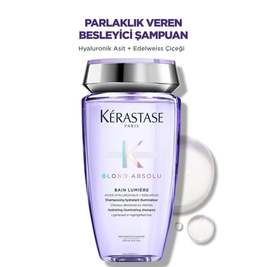 Kerastase Blond Absolu Bain Lumiere İşlem Görmüş Sarı Saçlar için Parlaklık Veren Şampuan 250ml