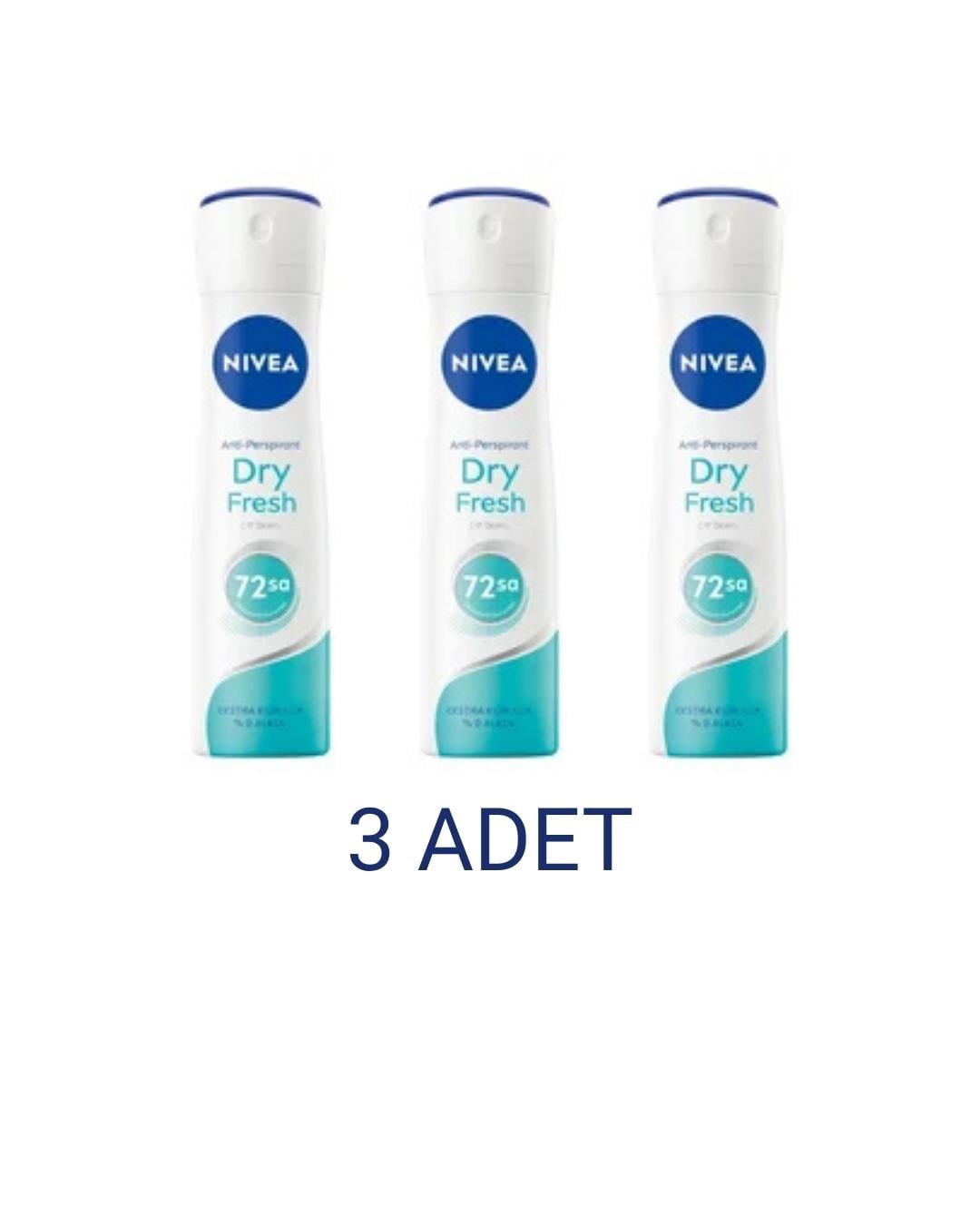 Nivea Dry Fresh Natural Kadın Sprey Deodorant 150 Ml x 3 Adet