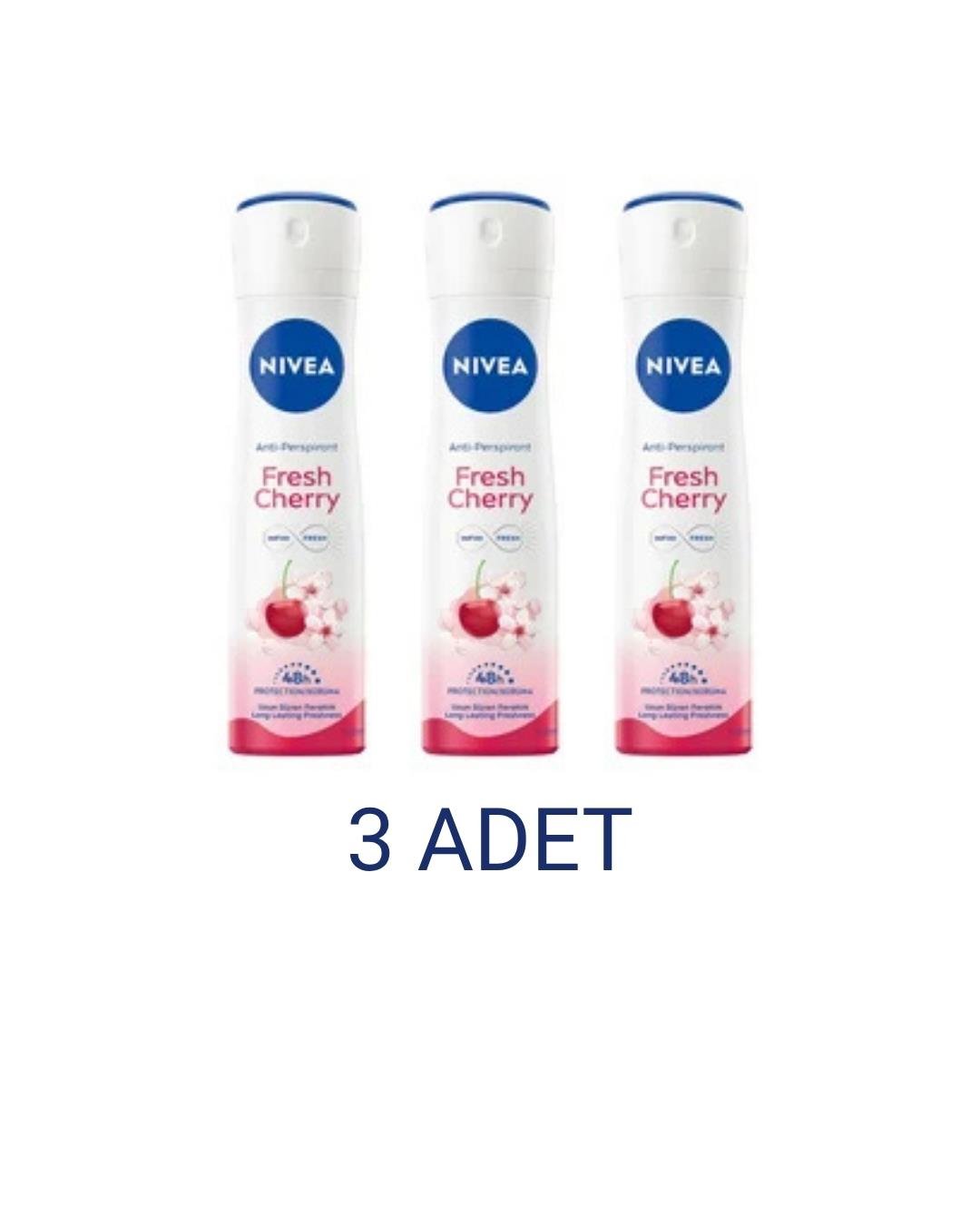 Nivea Fresh Cherry Kadın Sprey Deodorant 150 Ml x 3 Adet