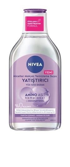 NIVEA MICELLAIR - Makyaj Temizleme Suyu -Hassas Ciltler için YATIŞTIRICI  Etki - Amino Asit Kompleksi + Dekspanthenol İçeren Formül - 400 ML 