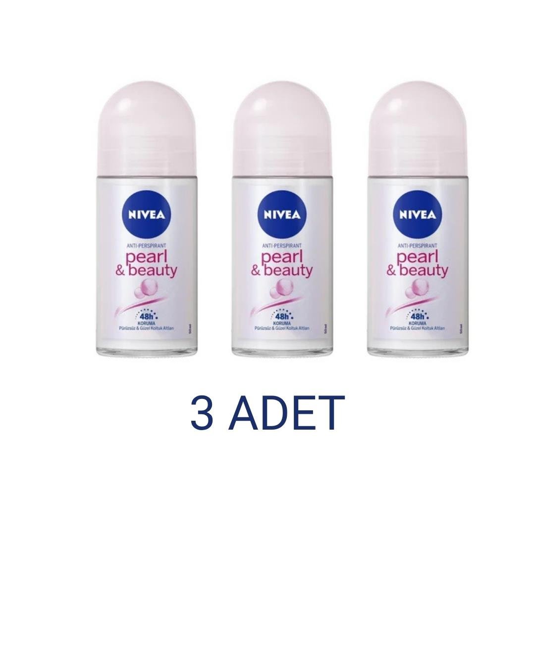 Nivea Pearl&Beauty Kadın Roll On Deodorant 50 Ml x 3 Adet