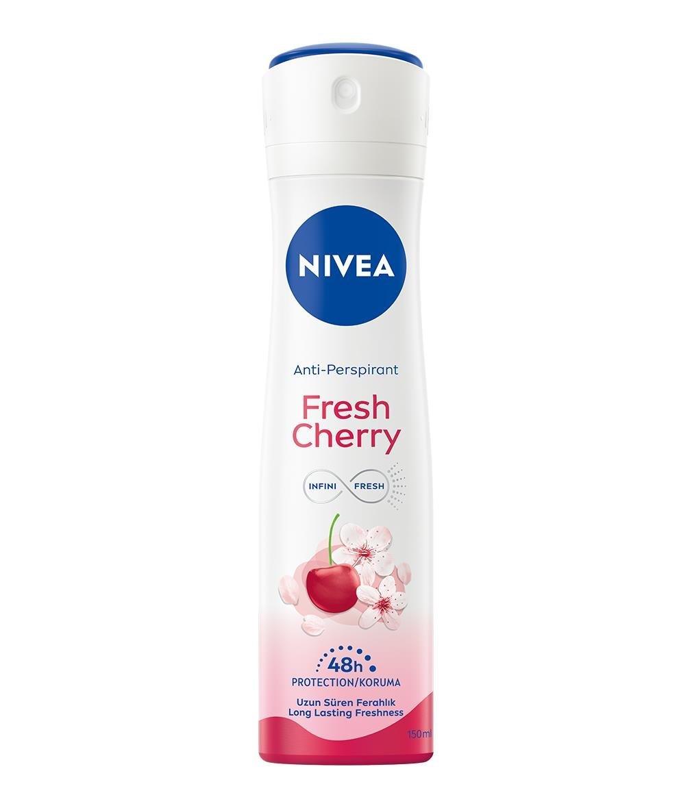 NIVEA Women - Kadın Deodorant - Fresh Cherry Kadın Sprey Deodorant 150 ML --Terlemeye Karşı 48 Saate Kadar Uzun Süren Kiraz Çiçeği Ferahlığı ve Koruma