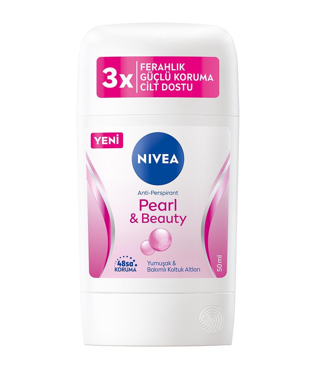 NIVEA Women - Kadın Deodorant - Pearl & Beauty Kadın Stick Deodorant 50 ML - İnci Özleri ve Avokado Yağları ile Zenginleştirilmiş Formül ile Cildinize Dost ve Yumuşak Bakım 48 Saate Kadar Koruma