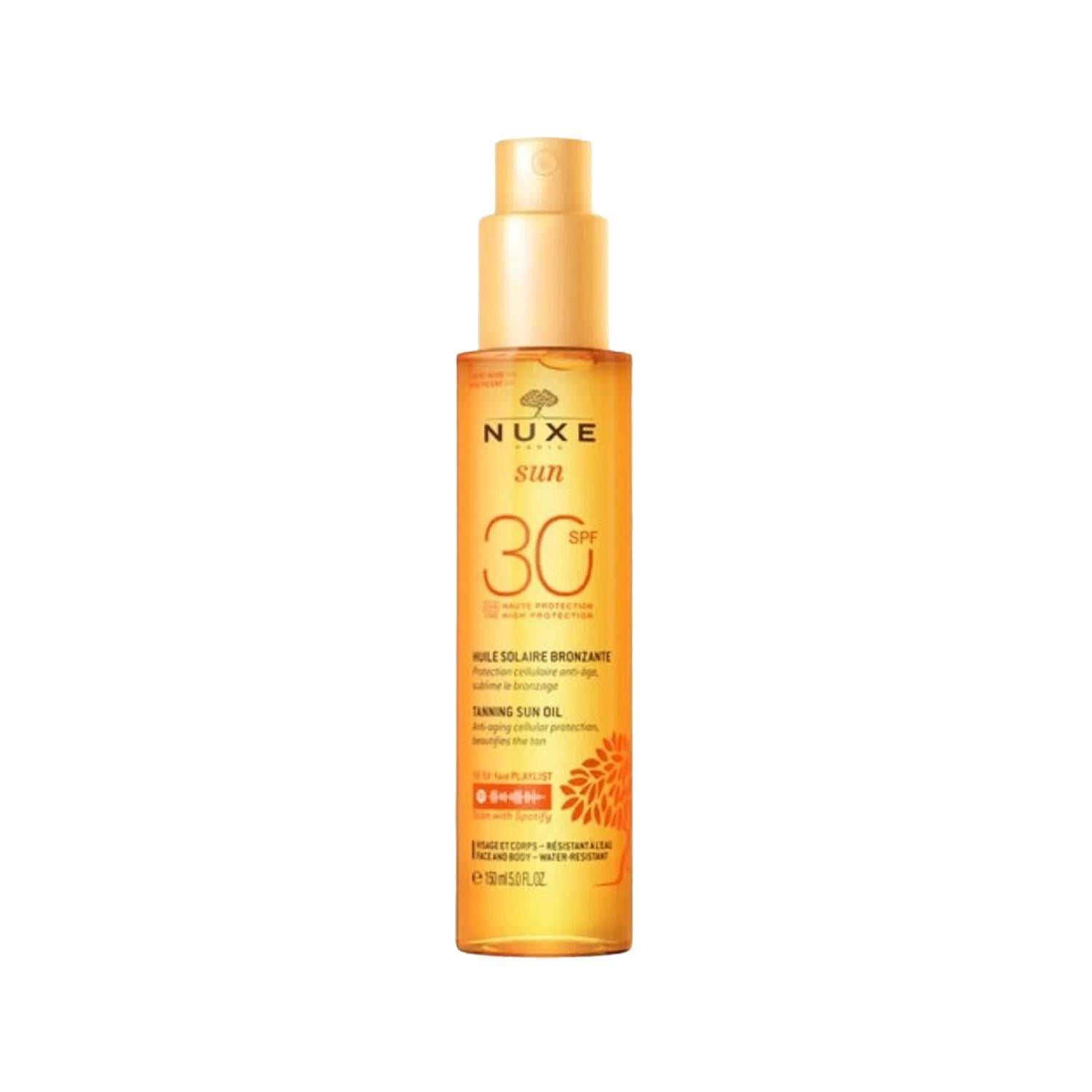NUXE Paris -SUN -  HUILE PRODIGIEUSE -BRONZANTE- SPF30 Güneş Koruma Faktörlü - Bronzlaştırıcı Yüz ve Vücut Yağı 150ML