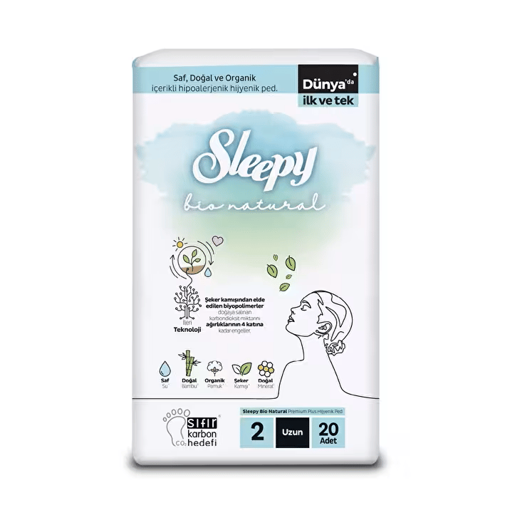 Sleepy Bio Natural Uzun Ped No:2 20'Lİ