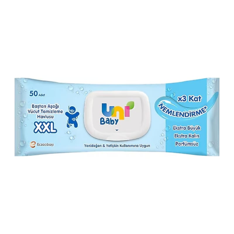 Uni Baby Vücut Temizleme Havlusu XXL 50'Li