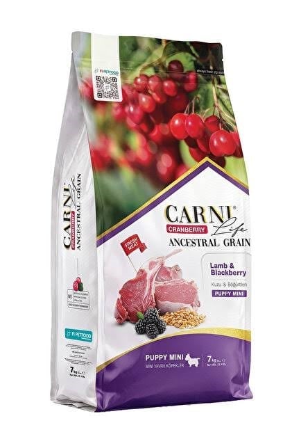 Carni Life Cranberry Ancestral Grain Puppy Mini Kuzu Etli & Böğürtlenli Yavru Köpek Maması 7 Kg
