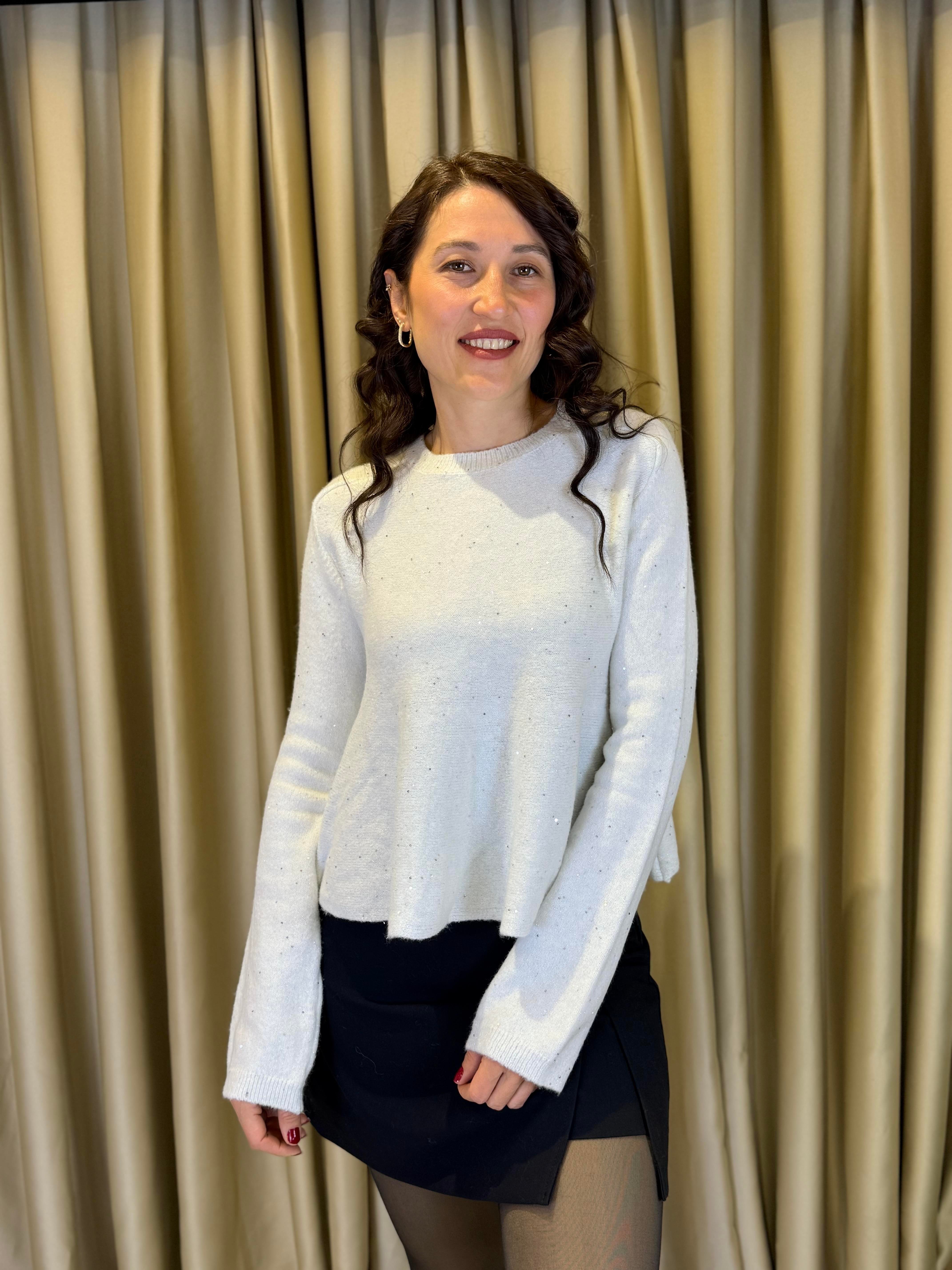 DİLVİN 10832 PEPLUM PULLU SİMLİ TRİKO KAZAK