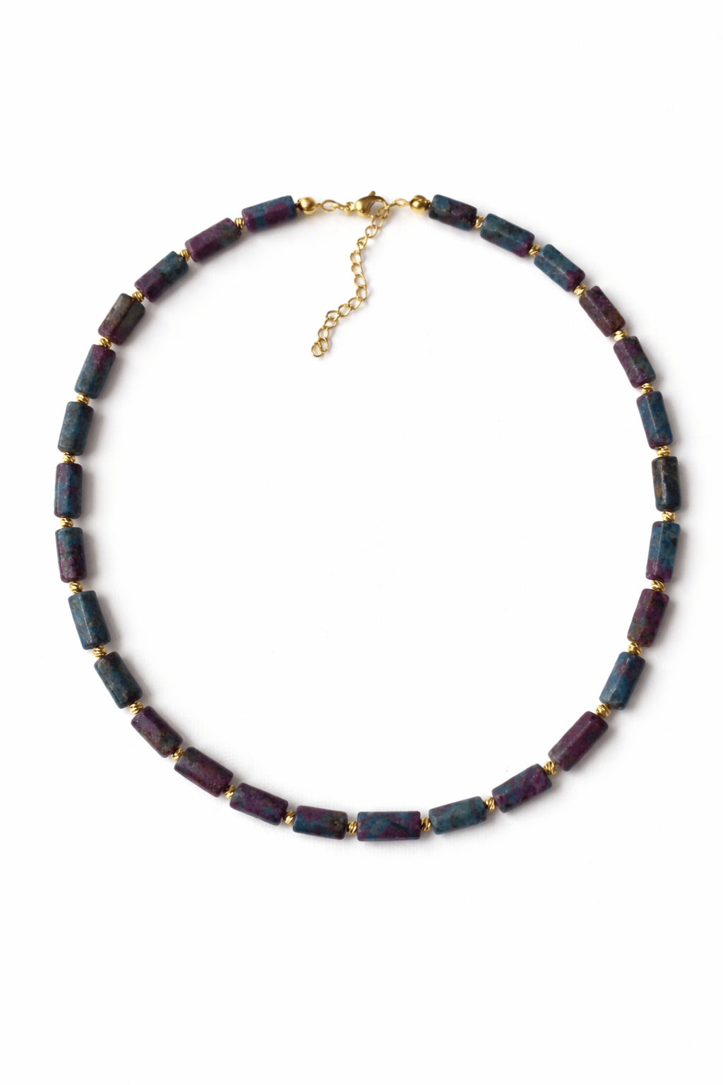 Ruby Zoisit Aura Kolye – Doğal Ruby Zoisit Taşı Kolye 45 cm