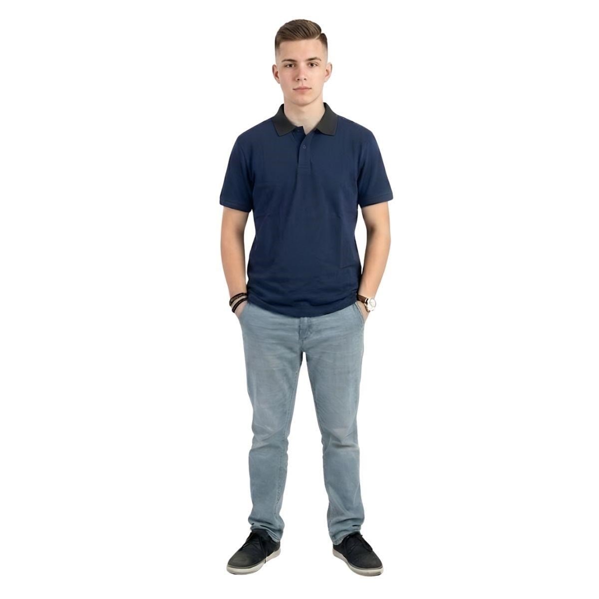 Formteks Polo Yaka Tshirt İndigo Yaka