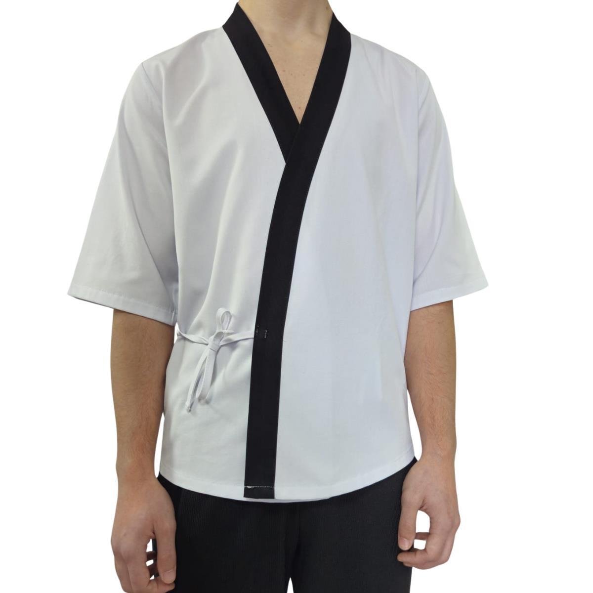 Formteks Sushi Şef Kimono Ceketi  Beyaz Siyah