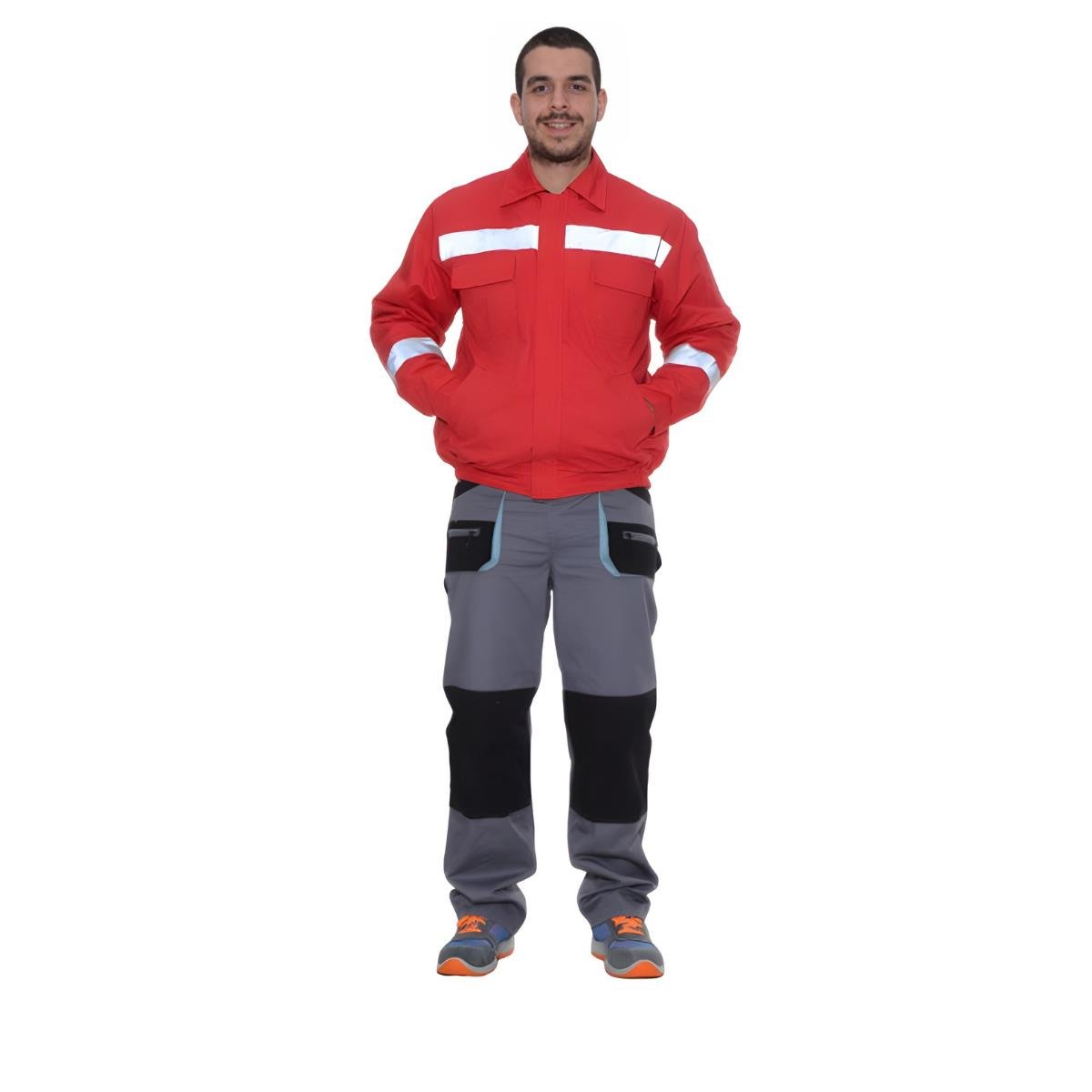 Reflektörlü Su Geçirmez Kaban Kırmızı