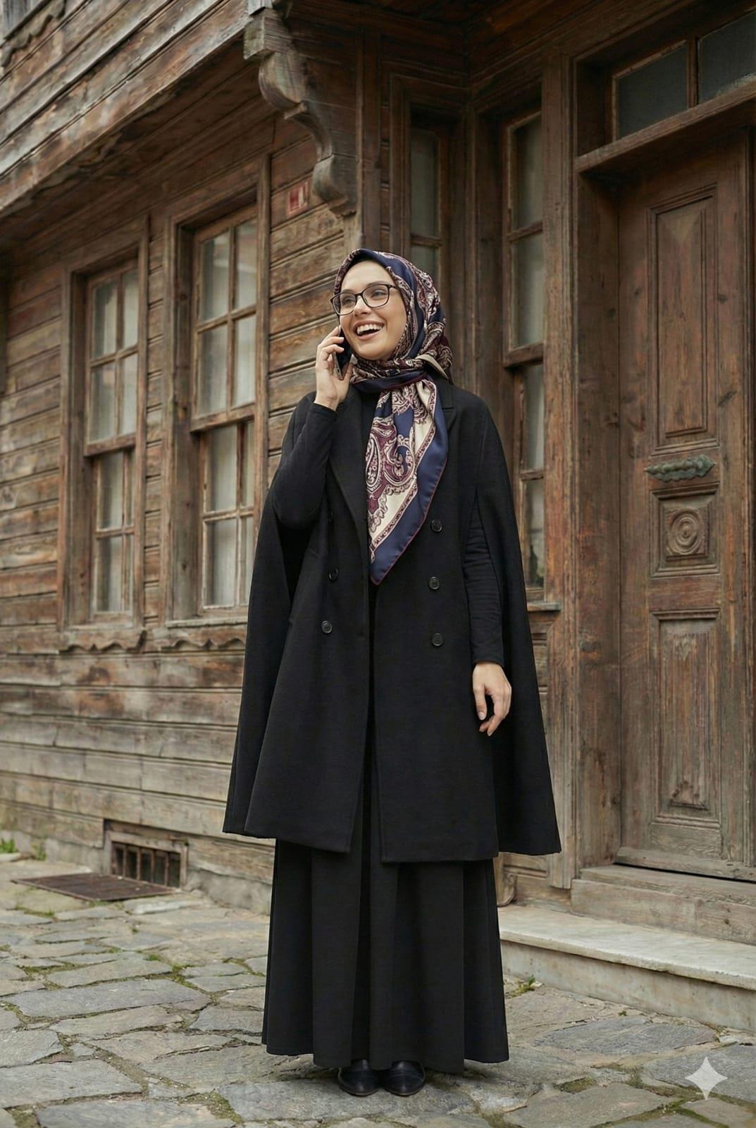 NEVBAHAR Kadın Kaşe Panço Klasik Yaka, Tek Düğmeli, Şık ve Tok Duruşlu