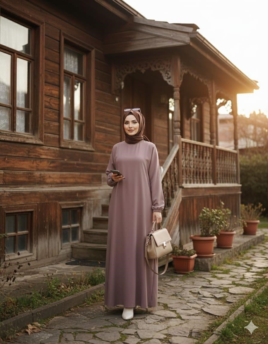 Saba Mevlana Model Elbise Gül Kurusu