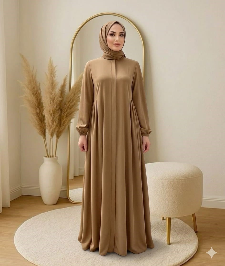 Zerafet Yandan Pileli Ferace Camel