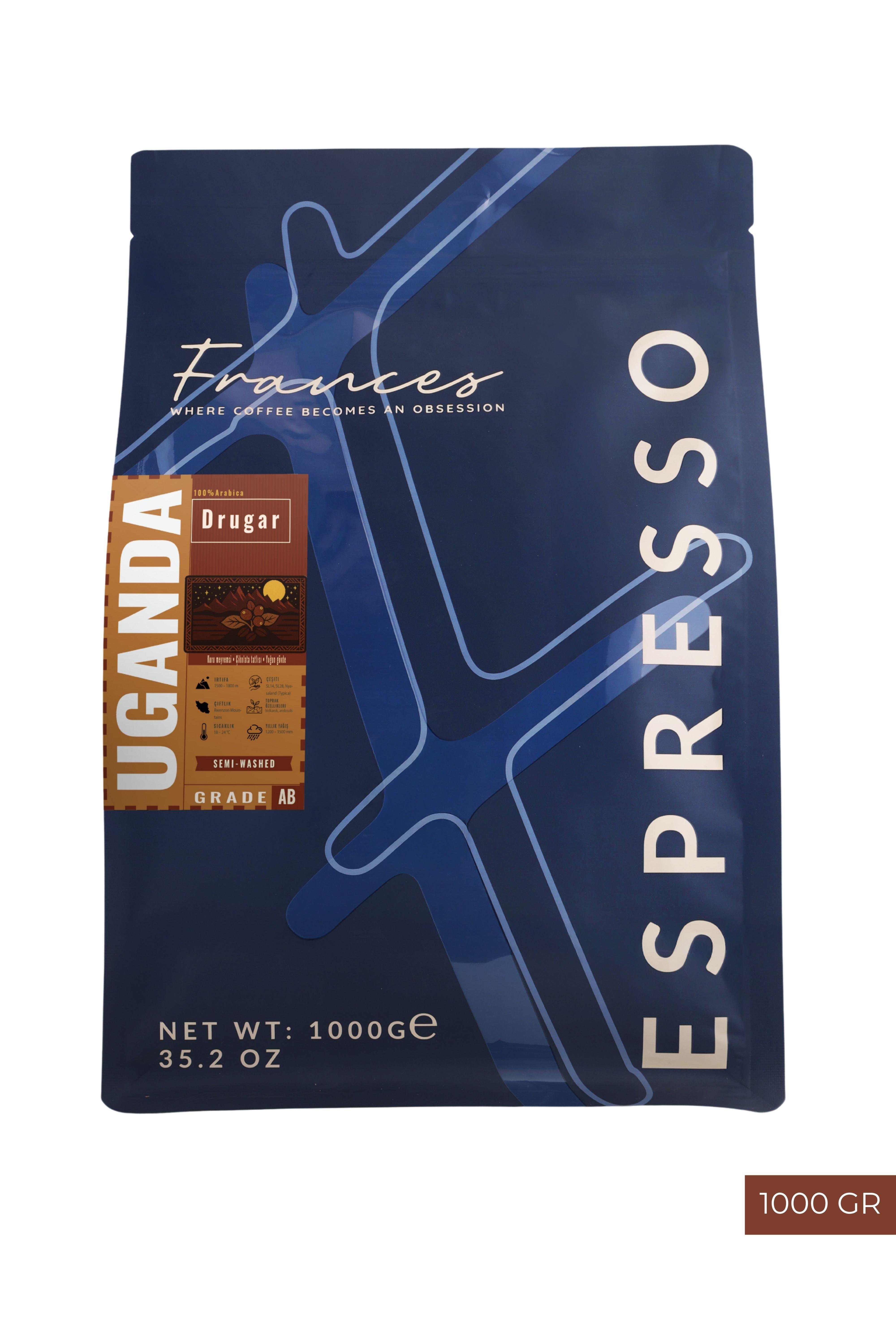 %100 Arabica Uganda Drugar Espresso | Çekirdek Kahve | 1000 GR
