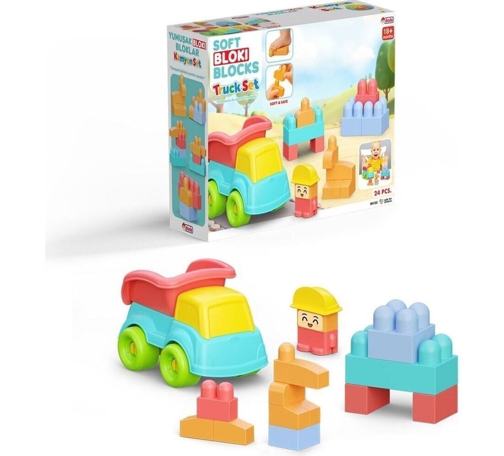 04123 Yumuşak Bloki Bloklar Kamyon Set 24 Parça