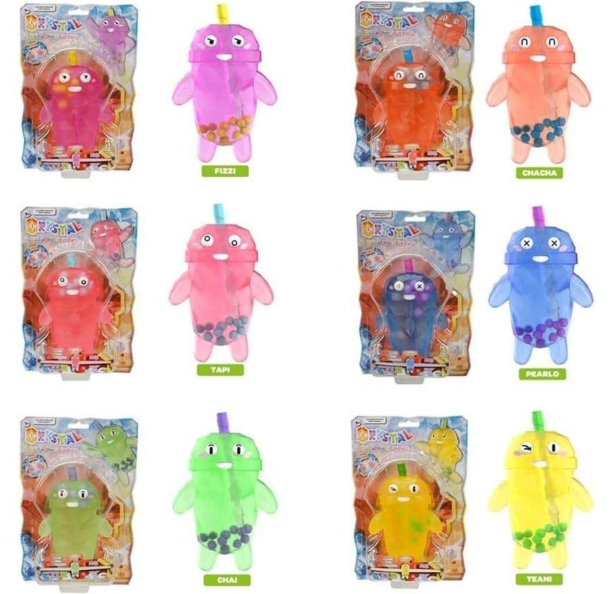 Bubble Tea Kristal Boba Pals Serisi, 14CM, 6ADET, Eğlenceli ve Lezzetli!
