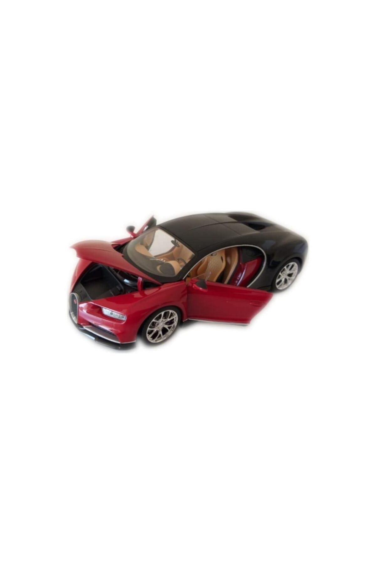 Bugatti Chiron 1/24-27 Ölçek Kırmızı-siyah Model Oyuncak Araba