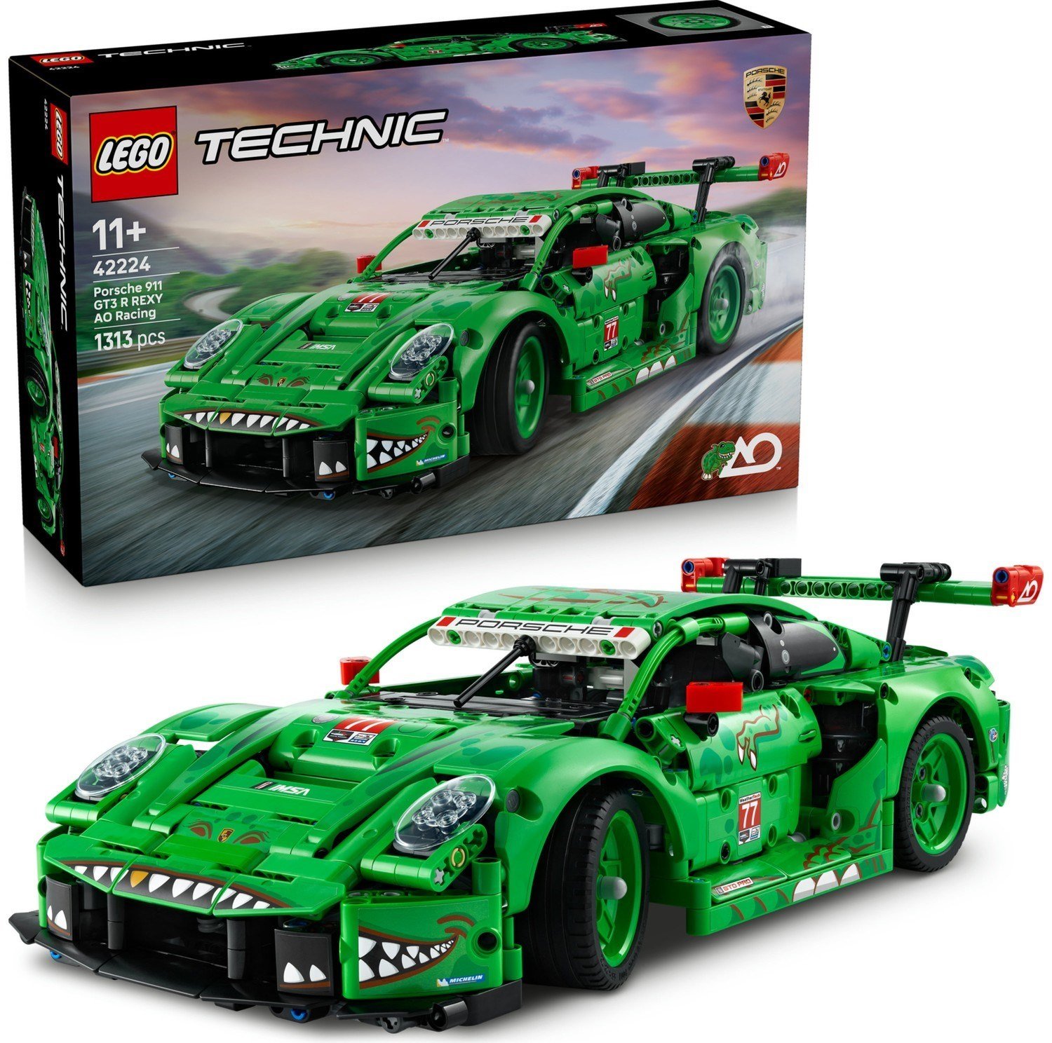 Technic Porsche 911 GT3 R REXY AO Racing Araba 42224 Model Araba Yapım Seti (1313 Parça)