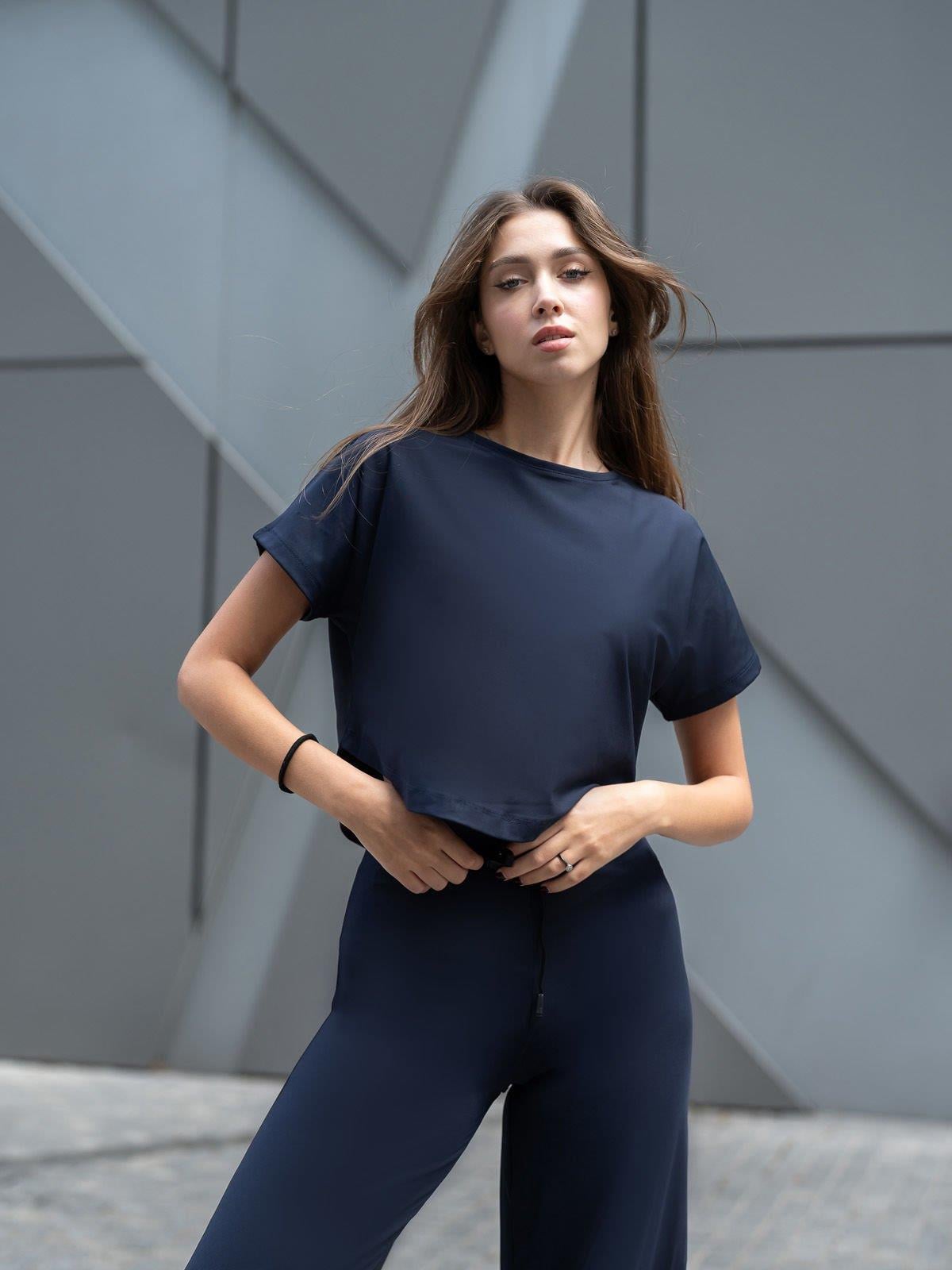 Yoga Tshirt Lcivert Renk 048