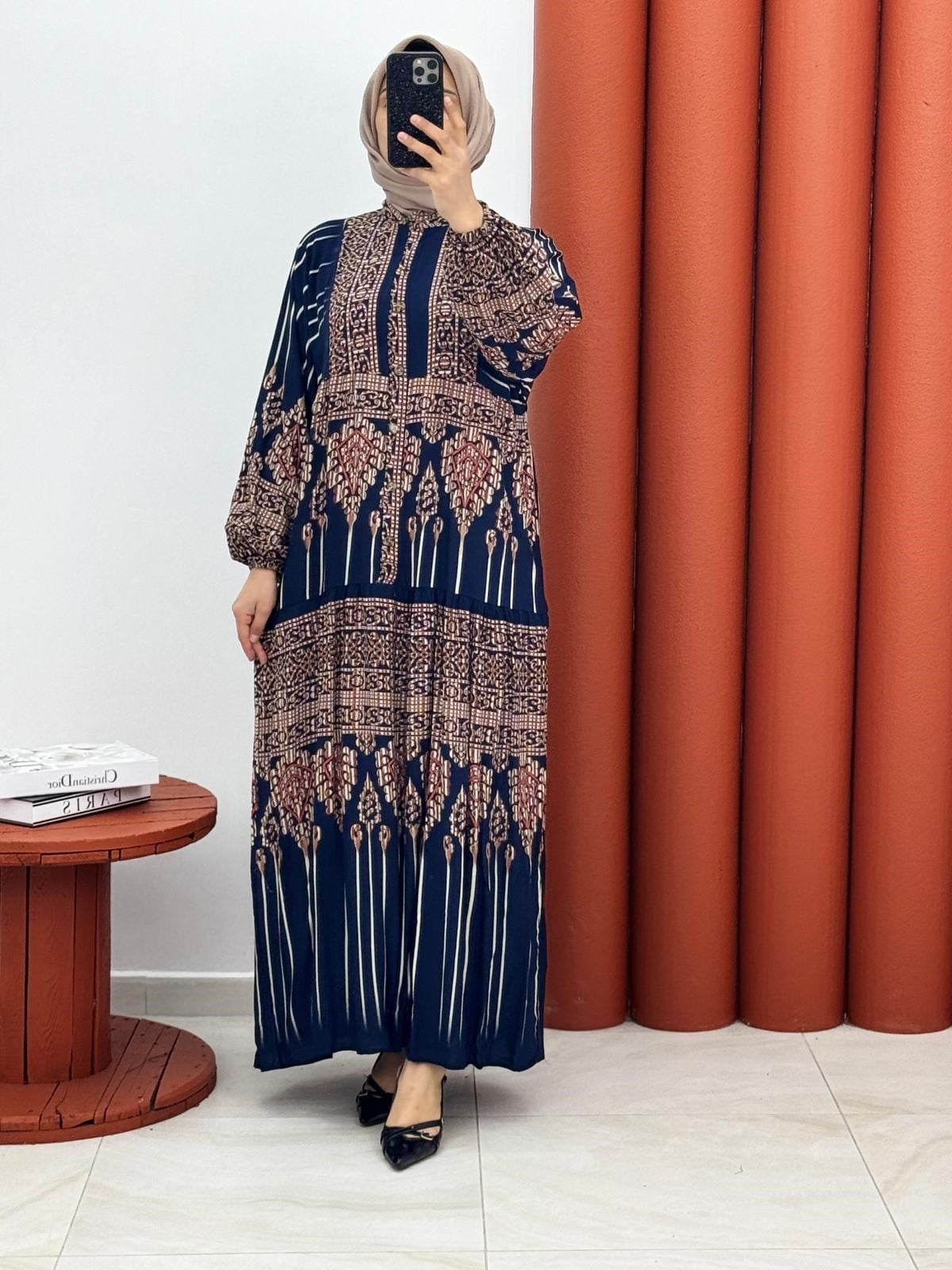 4979 Alaçatı elbise lacivert