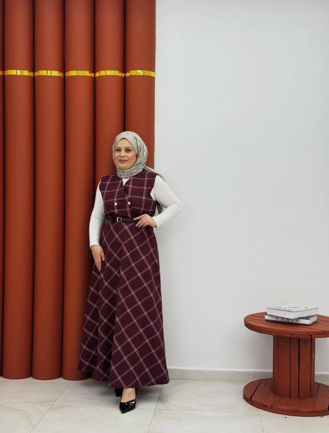 3456 jile elbise bordo