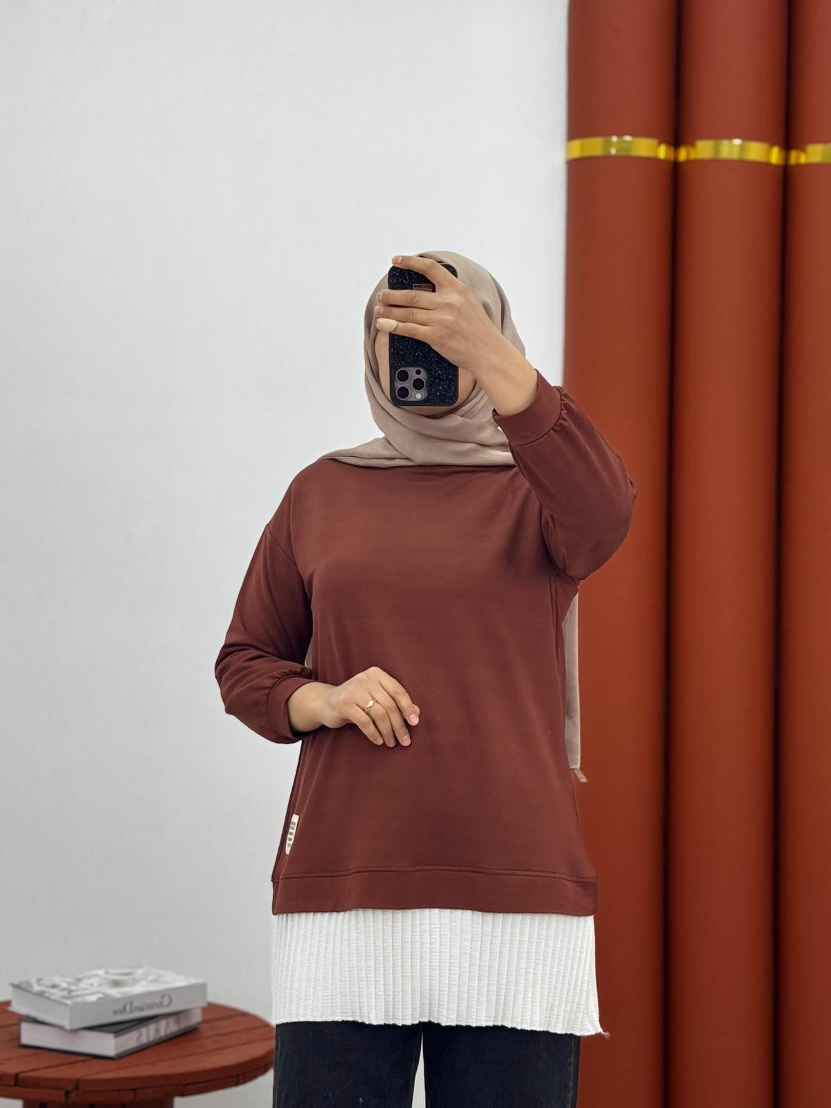 8888 altı pileli tunik kiremit