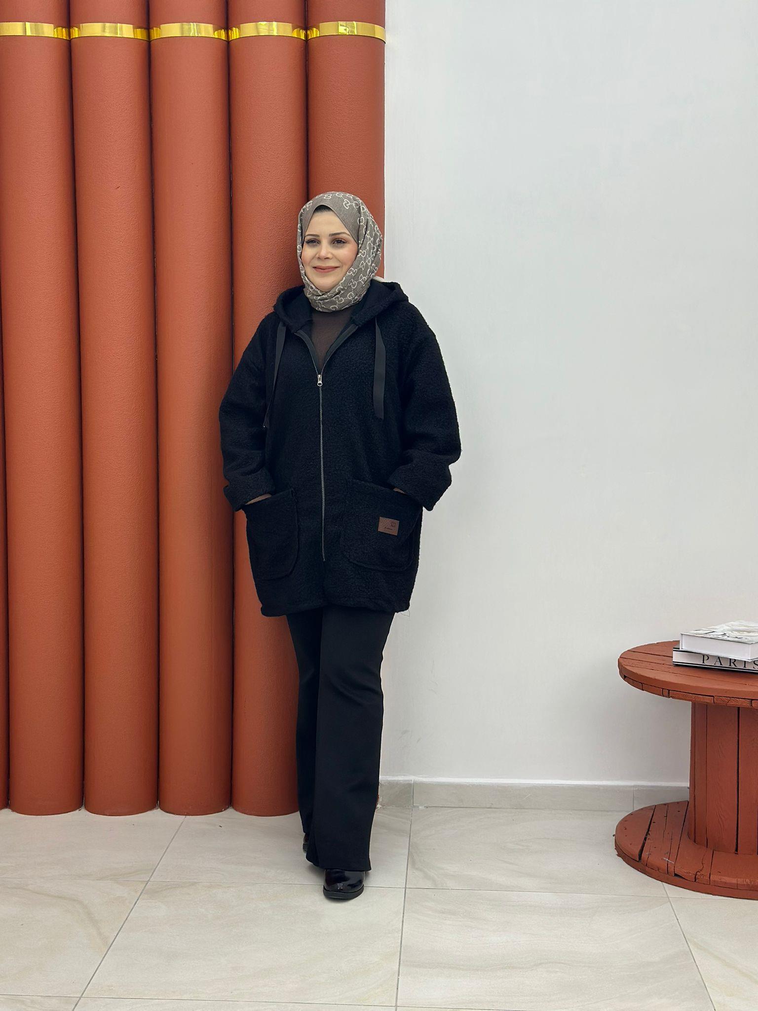 9877 buklet cepli tunik siyah