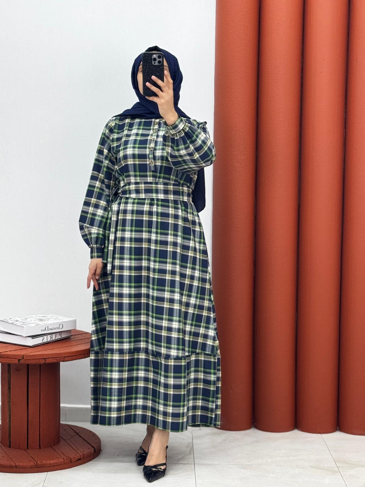 4754 Ekose zincir desen lacivert