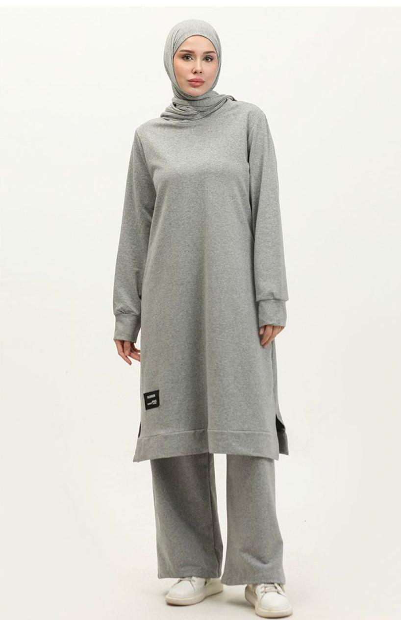 6089 Yeni Sezon Penye İki İp Armalı Meryem Takım Renk Gri  