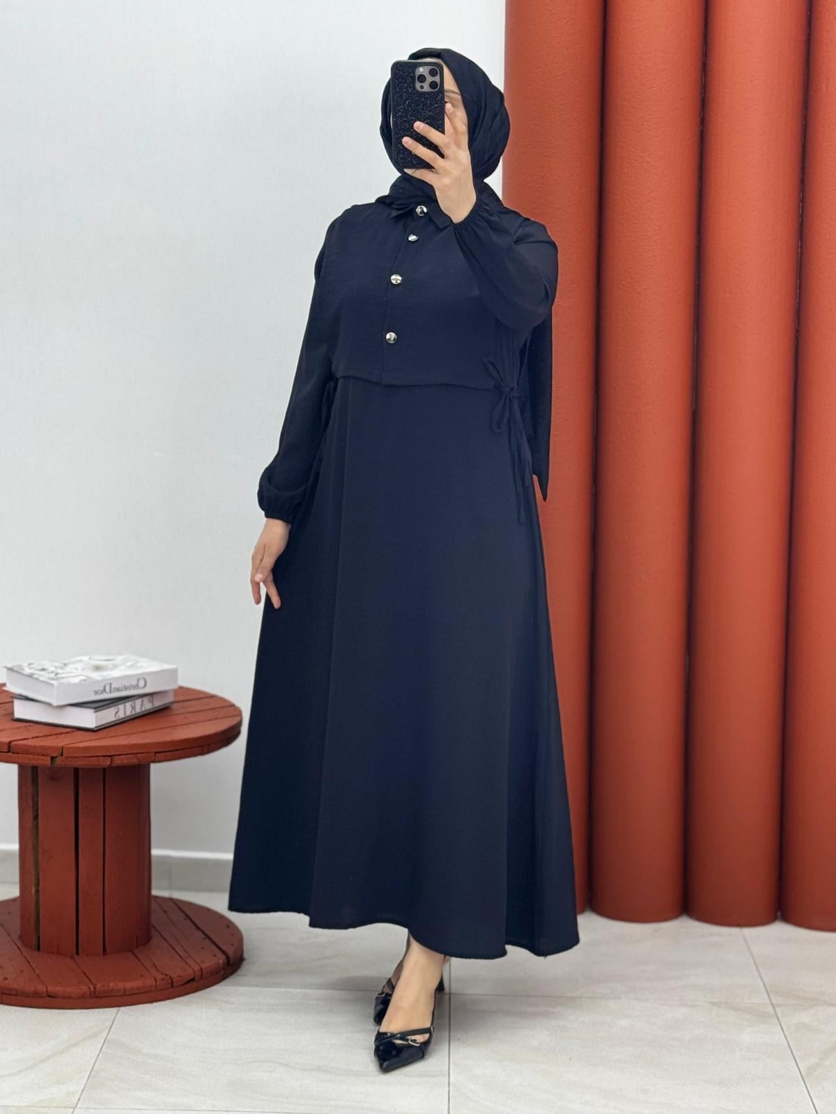 21813 Yeni Sezon airobin kumaş yelekli model siyah