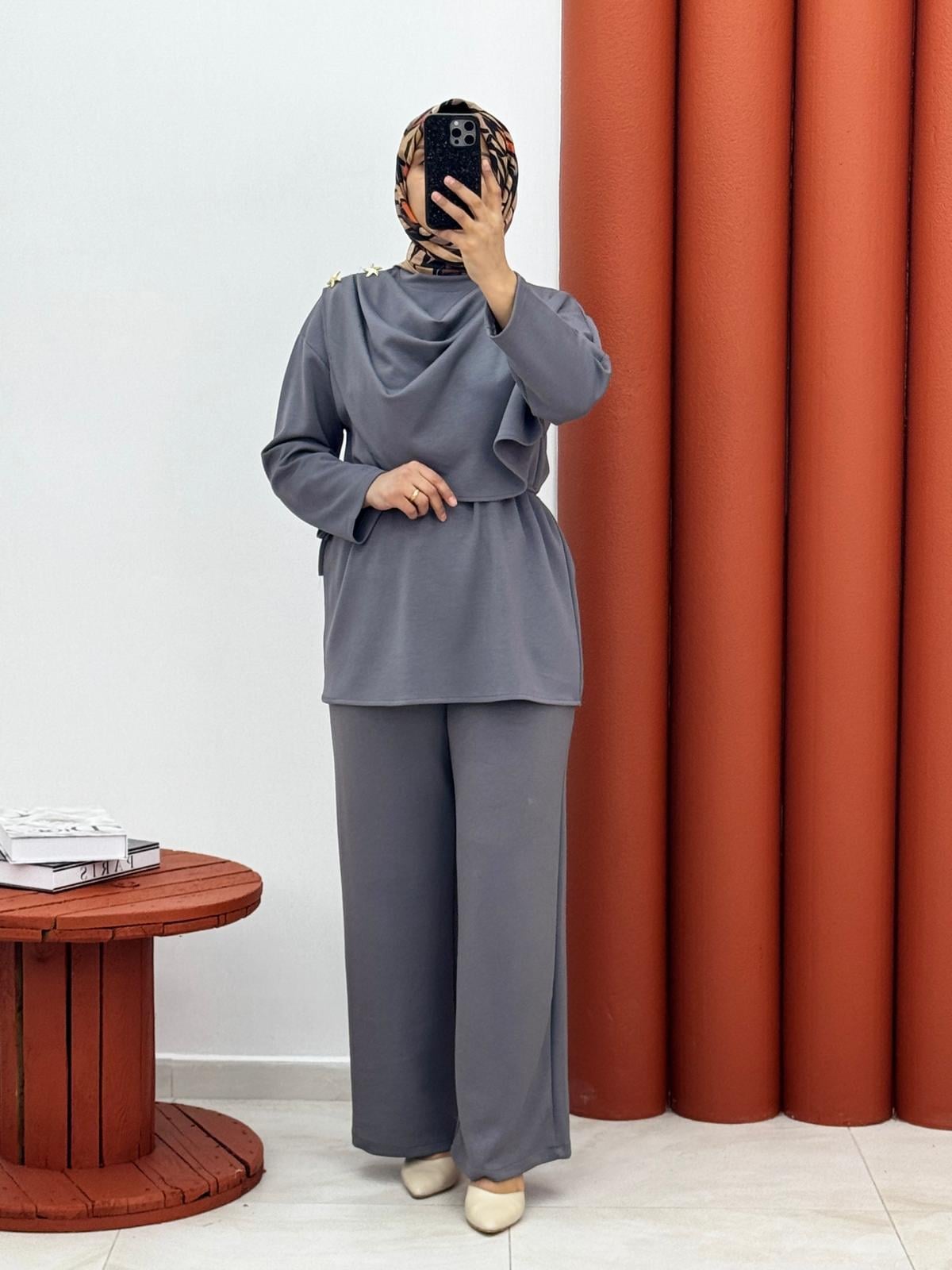 6754 yıldızlı ikili takım gri