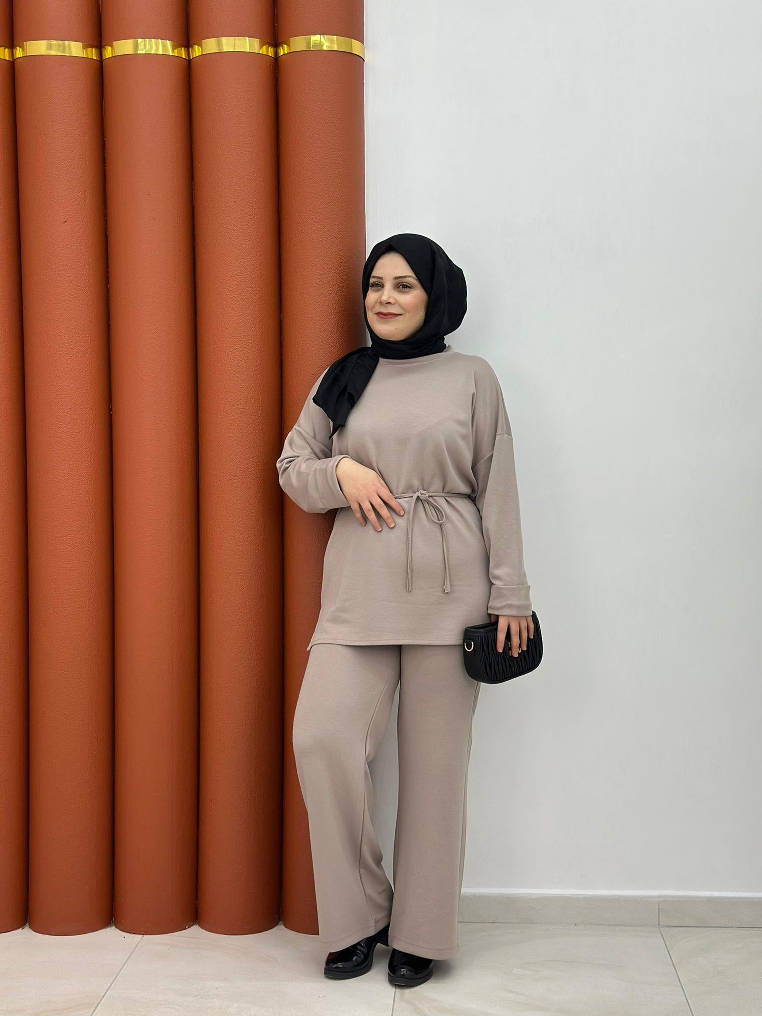 9087 oyşho seyyar kemerli ikili takım ekru