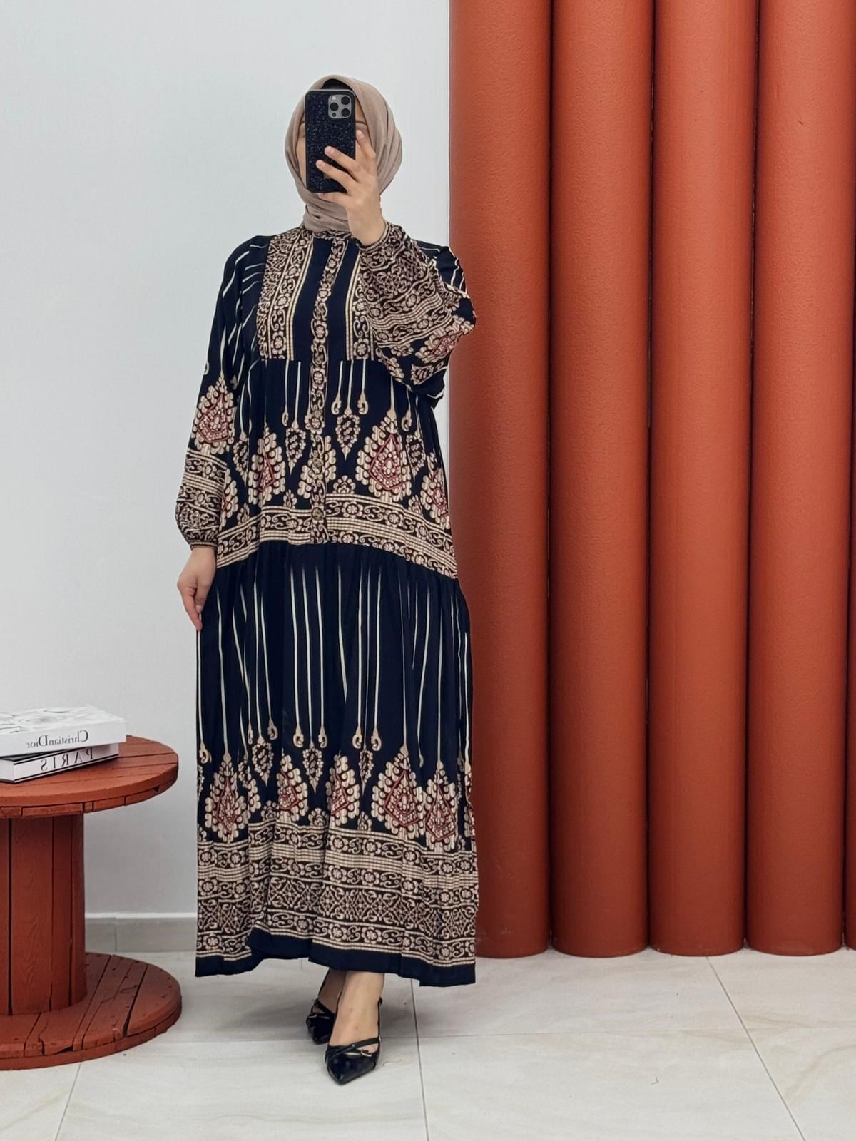 4979 Alaçatı elbise siyah