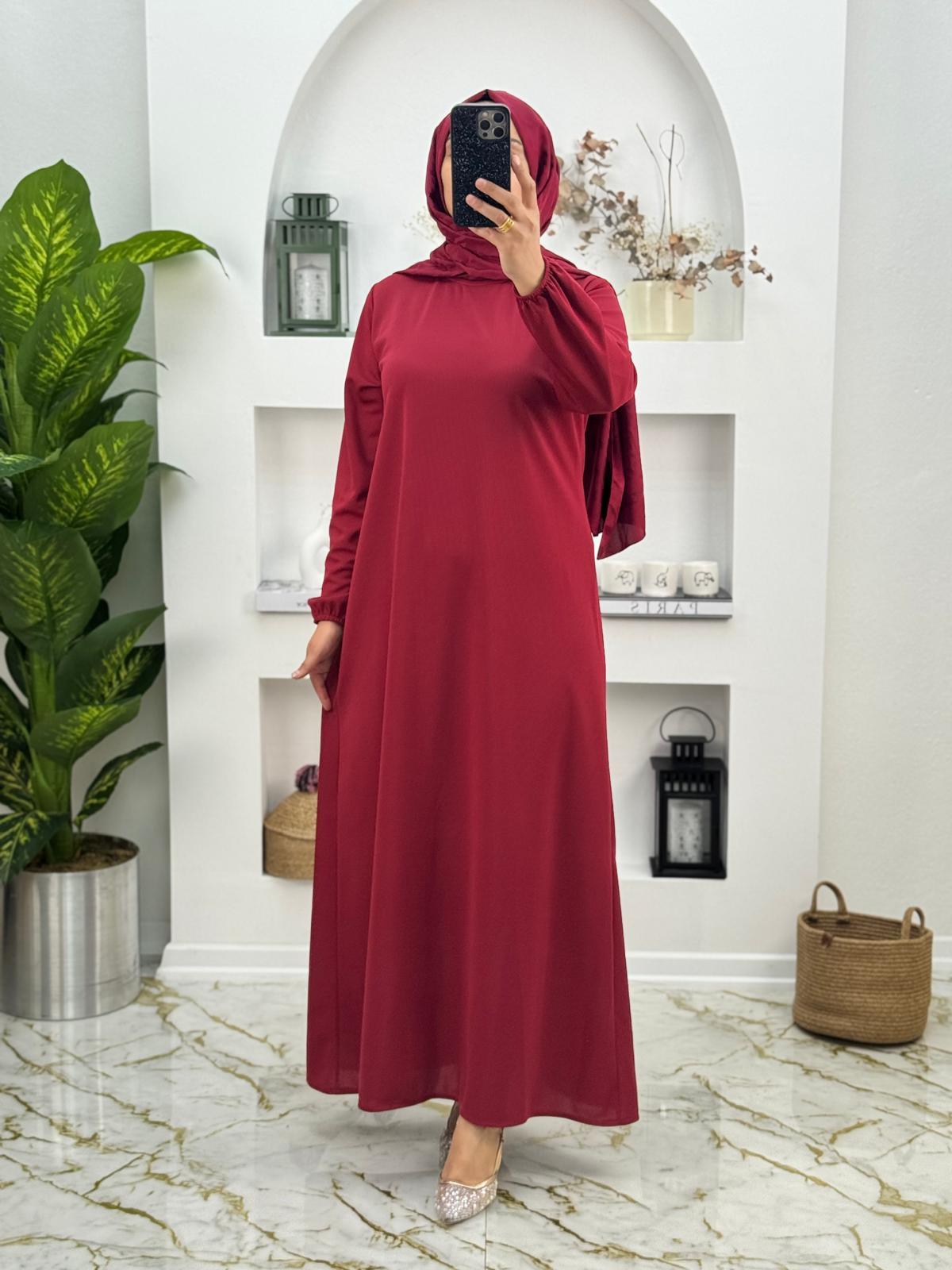 9878 Yeni Sezon İthal Krep Kumaş Elbise Renk Kırmızı 