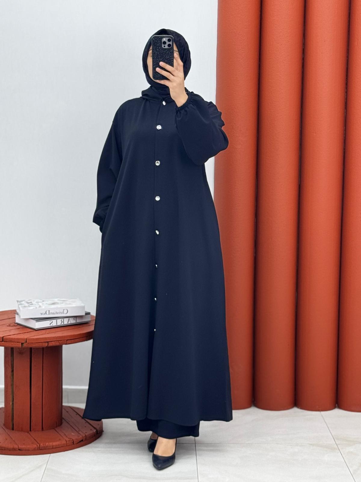 2856 Sukuba boydan dügmeli siyah