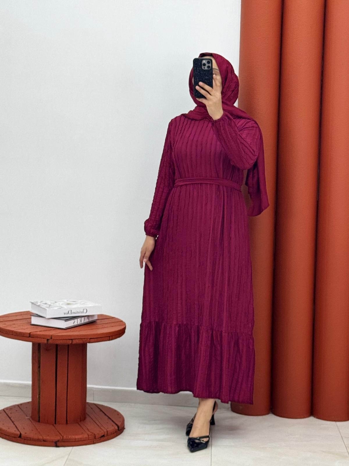 9674 burgu kumaş seyyar kemeli bordo