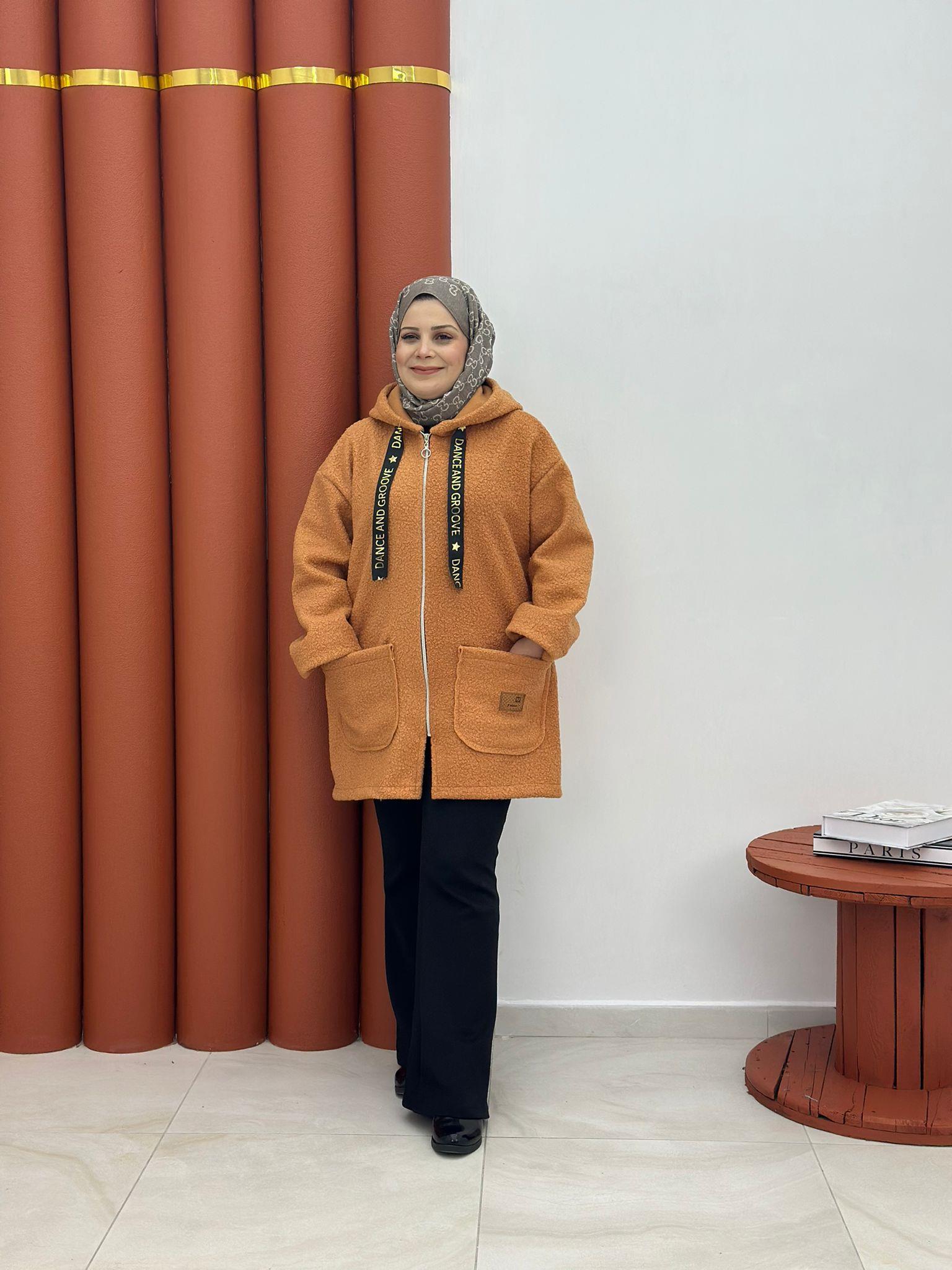 9877 buklet cepli tunik hardal