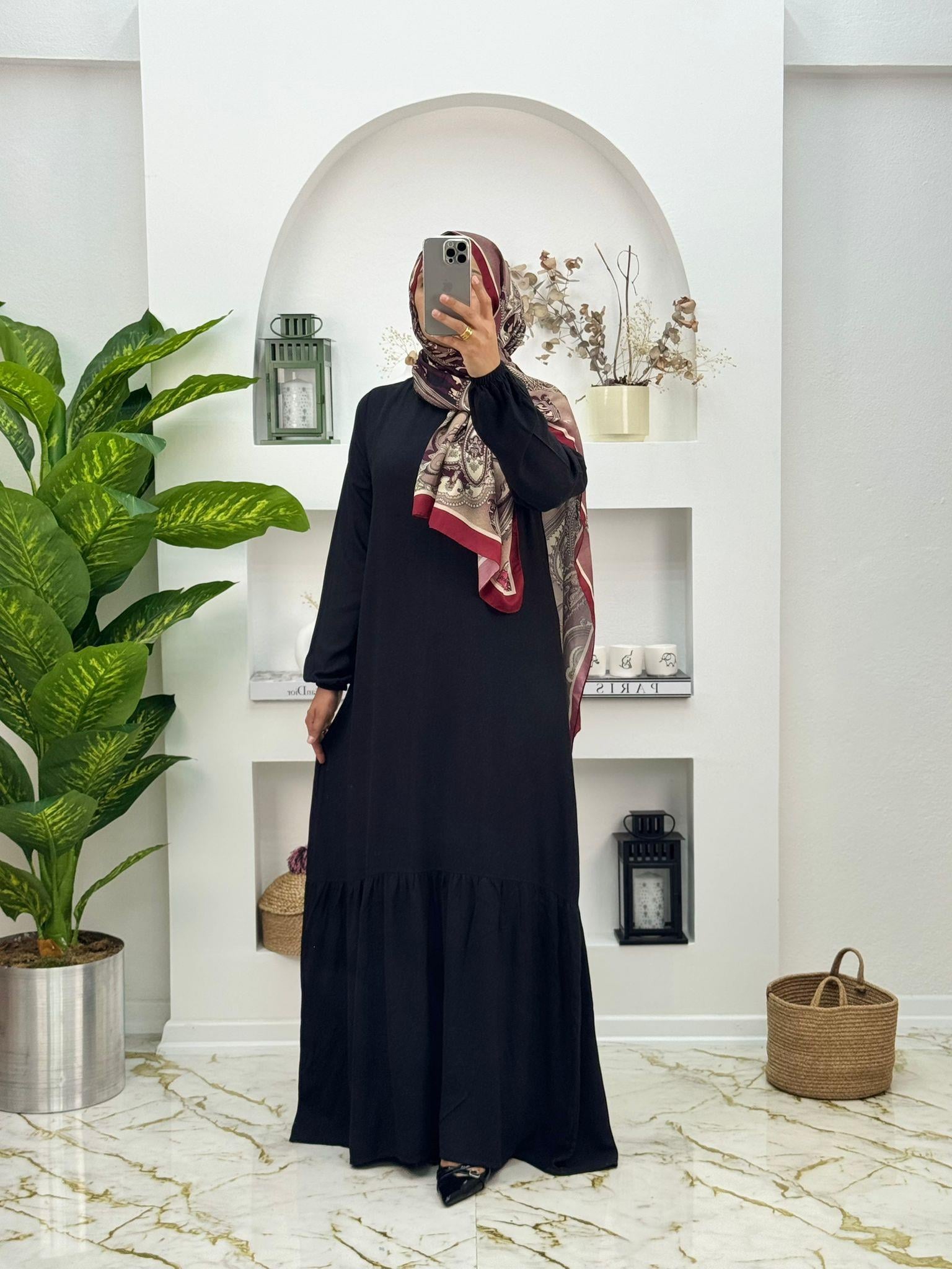 1270 Yeni Sezon Belmando Kumaş Azra Elbise Renk Siyah