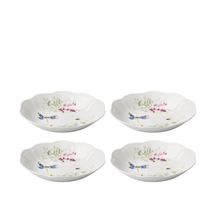 Butterfly Herbs Porselen Çukur Tabak 4'lü Set 22 cm